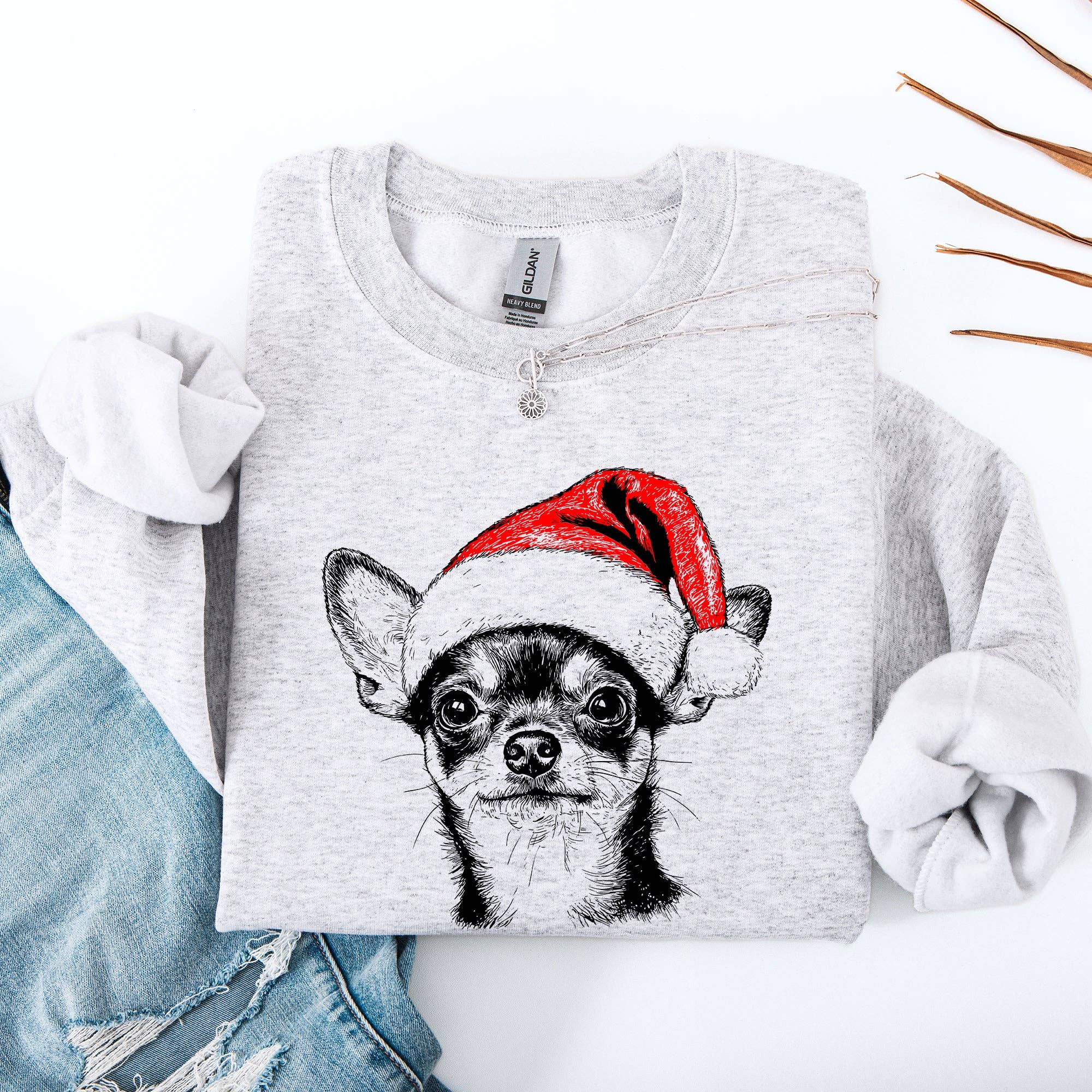 Chihuahua, Santa, Dog, Christmas, Dog Lover, Pet Sweatshirt T-Shirts, Hoodie | PodTeesHub.com