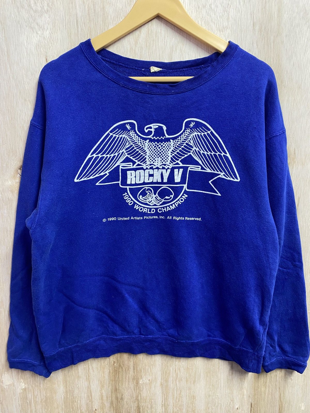 Vintage Blue Crewneck Sweatshirt The Movie Rocky V T-Shirts, Hoodie | PodTeesHub.com