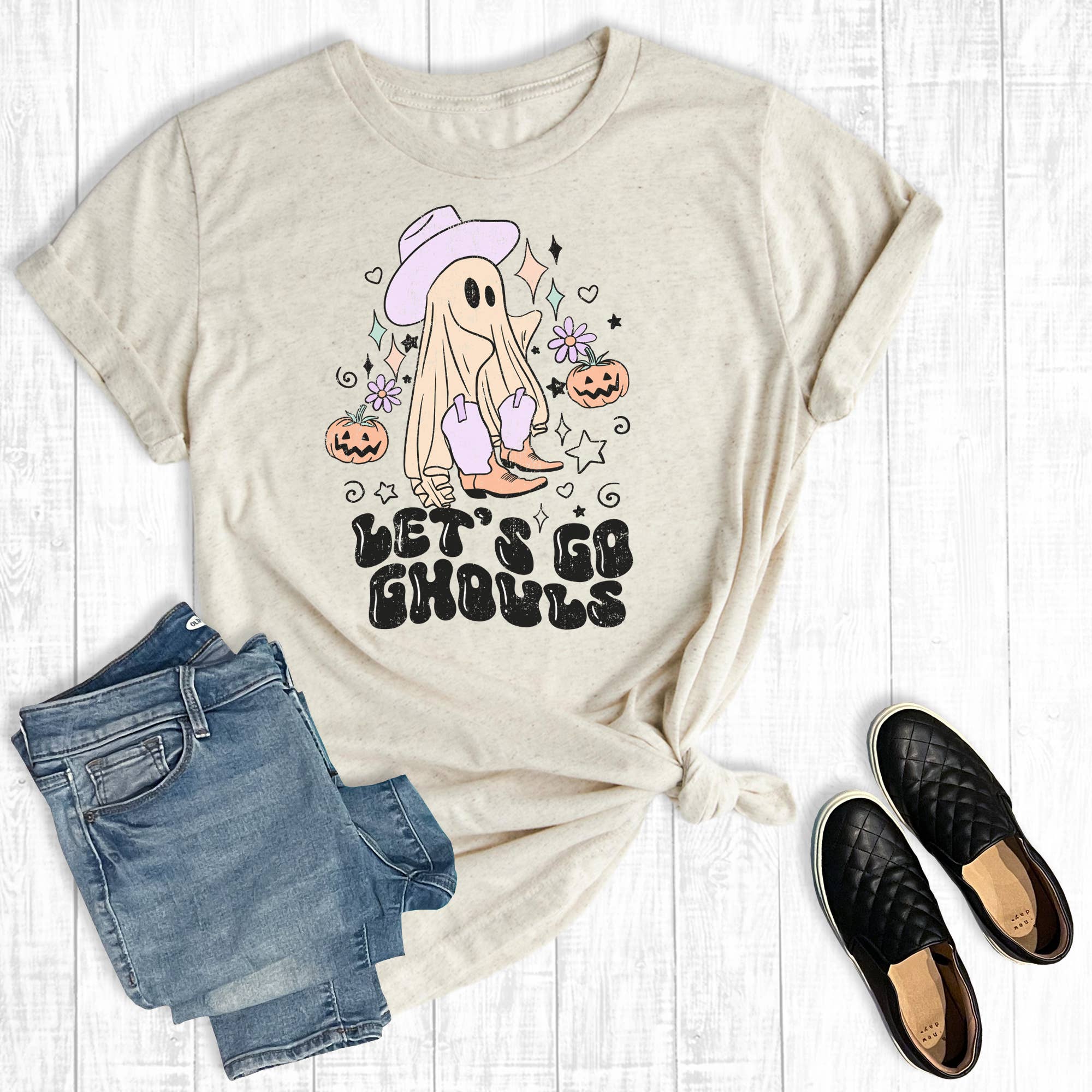 Halloween Fall Let's Go Ghouls Graphic Tee Hoodie, Sweatshirt | PodTeesHub.com
