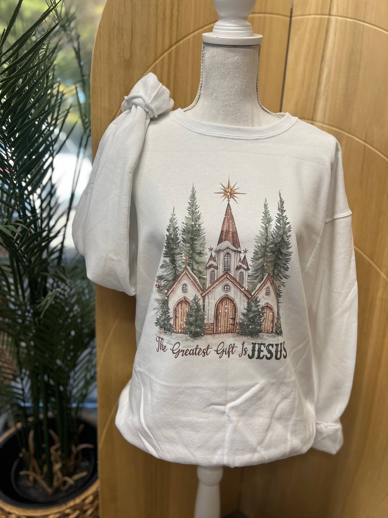 Greatest Gift Is Jesus Sweatshirt On White T-Shirts, Hoodie | PodTeesHub.com