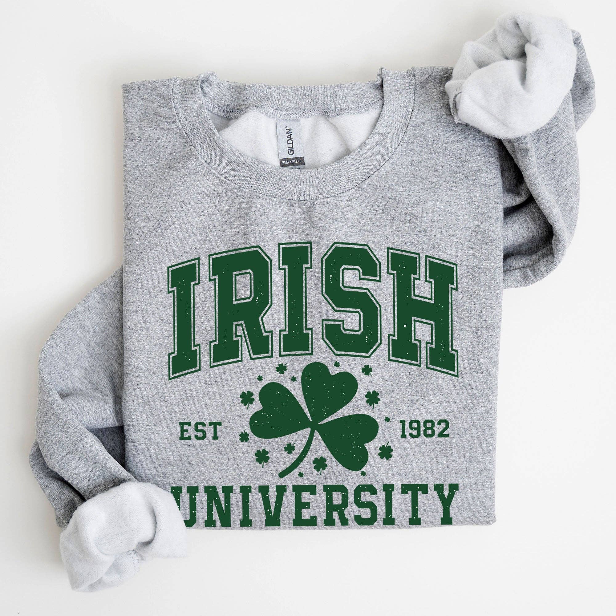 Irish University Clover Shamrock St Patrick's Day Sweatshirt T-Shirts, Hoodie | PodTeesHub.com
