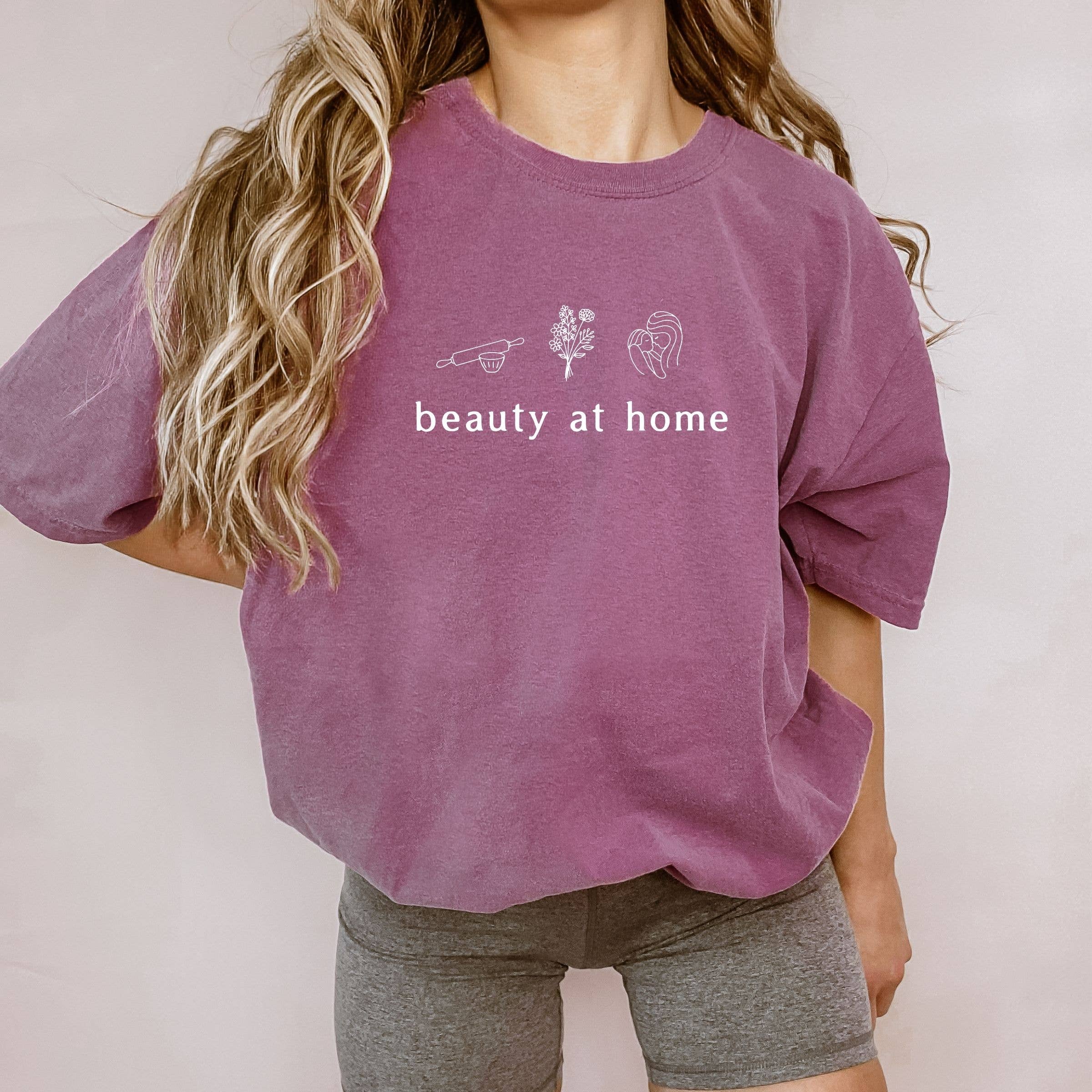 Beauty At Home Tee - Spring Floral Graphic Tee Hoodie, Sweatshirt | PodTeesHub.com