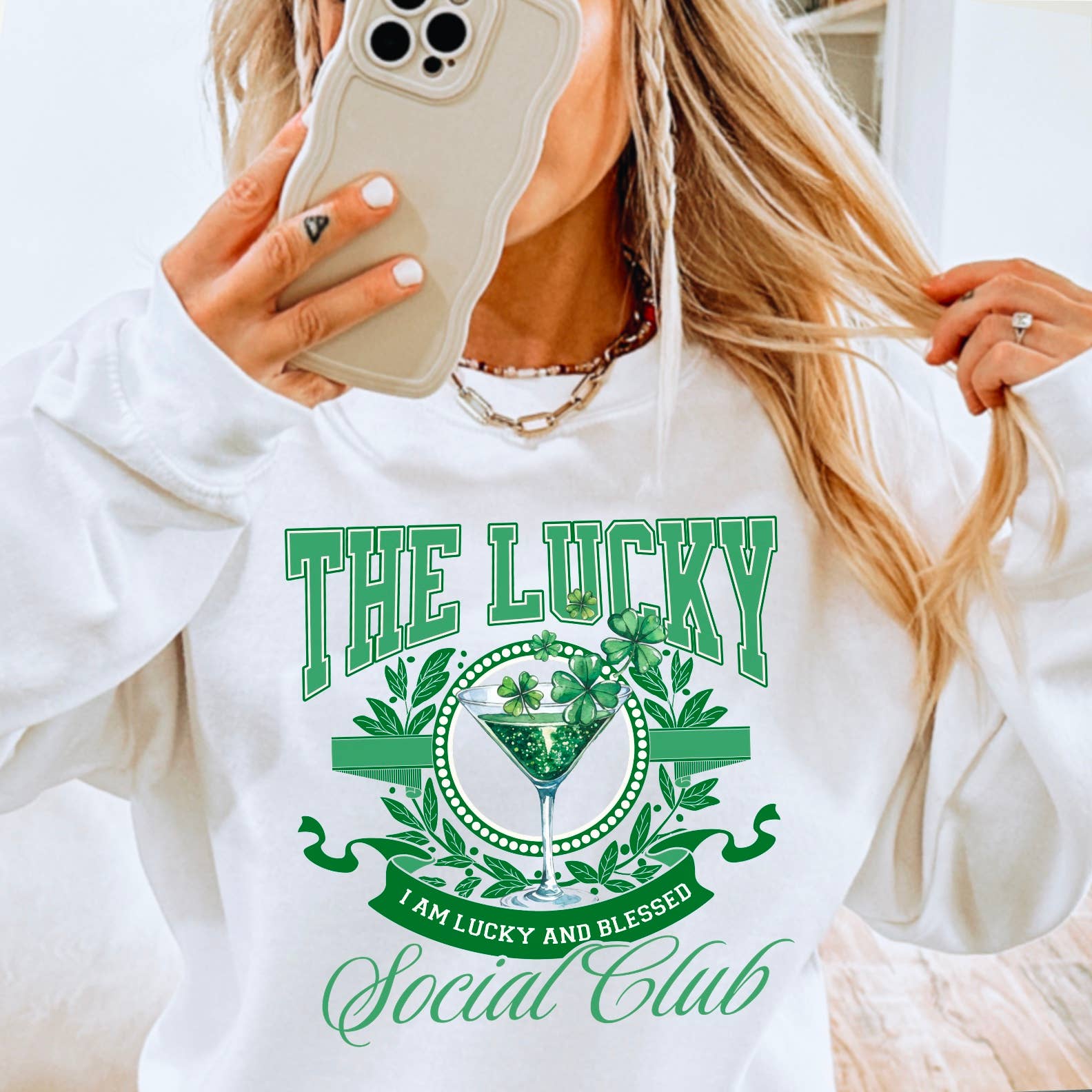 Lucky Social St. Patricks Day Graphic Crewneck Sweatshirt T-Shirts, Hoodie | PodTeesHub.com