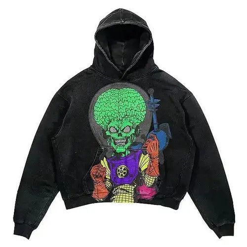 Other Vintage Streetwear Skeleton Graphic Hoodie Punk Gothic Style T-Shirts, Sweatshirt | PodTeesHub.com