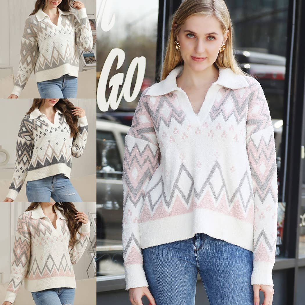 Tribal Collar Pattern Cozy Pullover Sweater T-Shirts, Hoodie, Sweatshirt | PodTeesHub.com