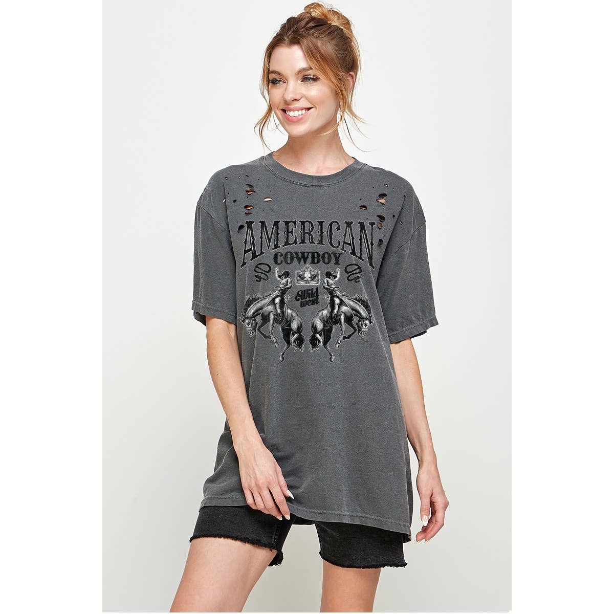 American Cowboy  Laser Cut Oversized Tee Hoodie, Sweatshirt | PodTeesHub.com