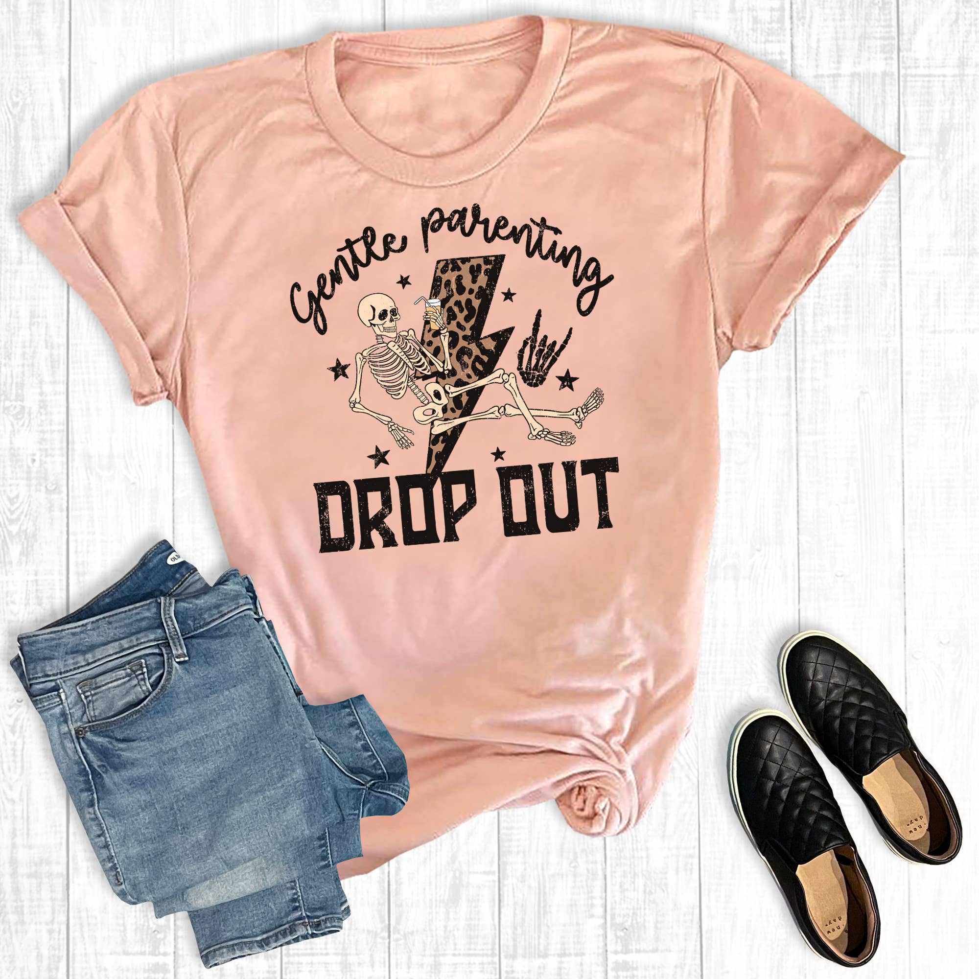 Mom Gentle Parenting Drop Out Graphic Tee Hoodie, Sweatshirt | PodTeesHub.com