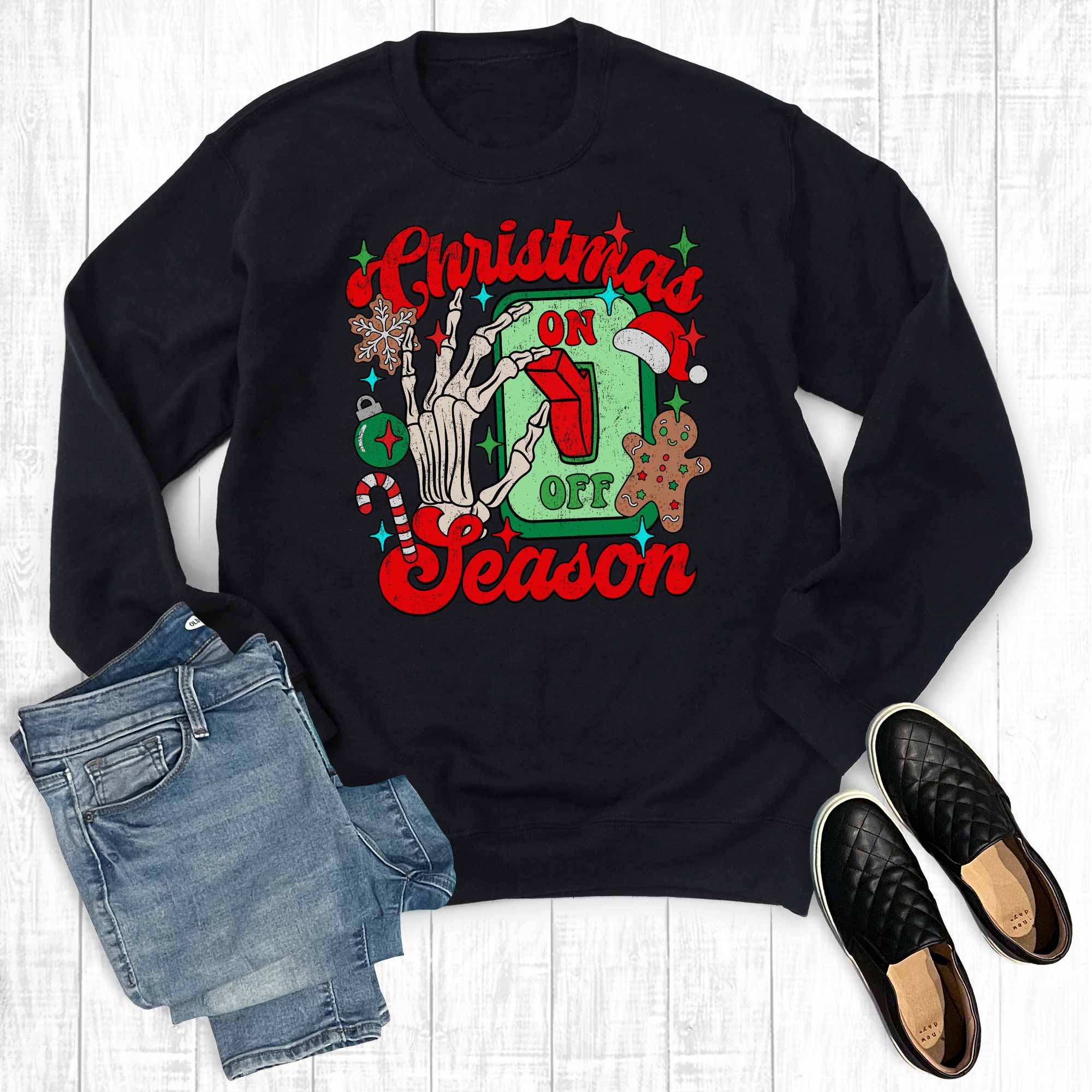 Retro Christmas Season On Sweatshirt T-Shirts, Hoodie | PodTeesHub.com