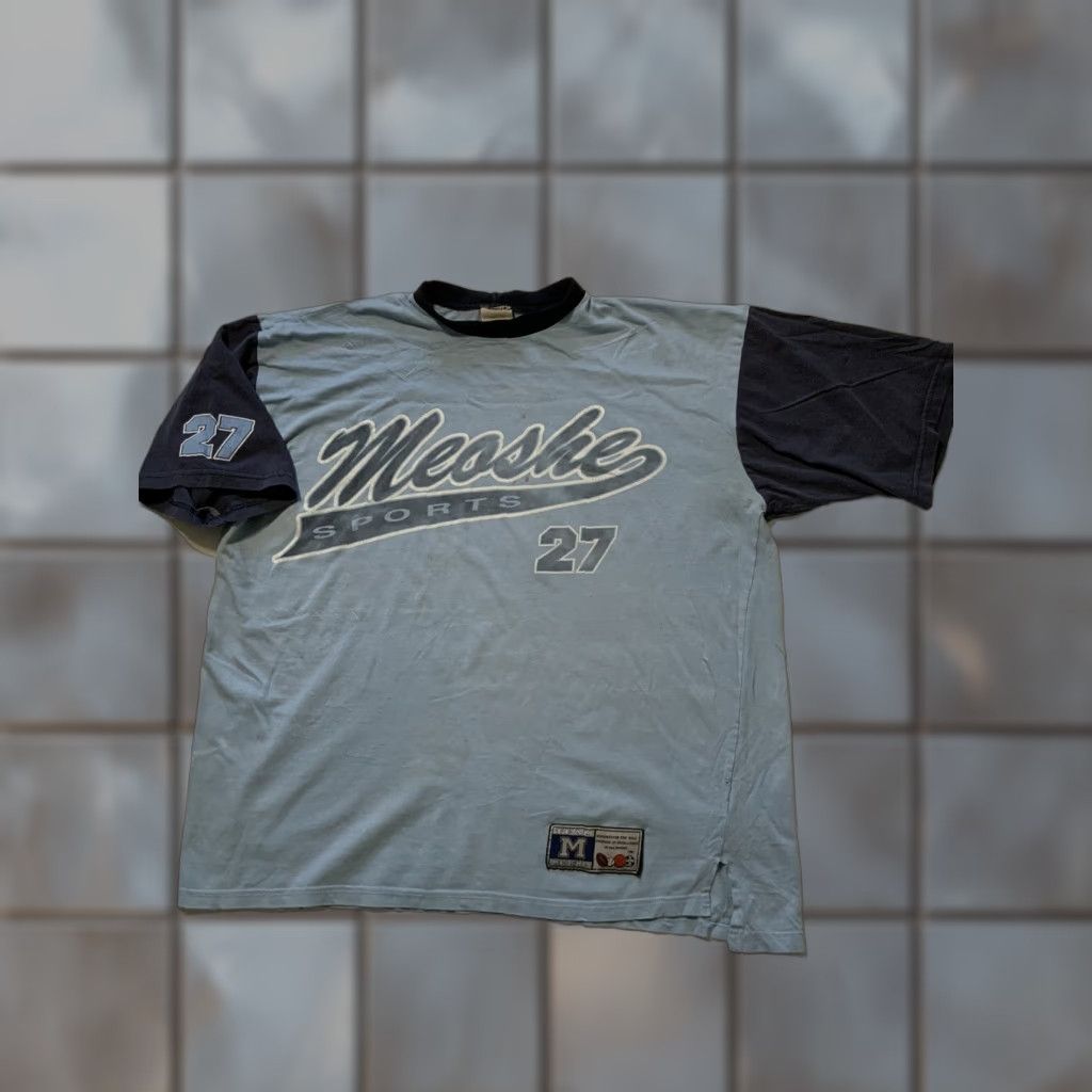 Vintage Meoshe Sports 27 Blue Signature Hip Hop Classic T Shirt Xl Men Blue Hip Hop T Shirt Hoodie, Sweatshirt
