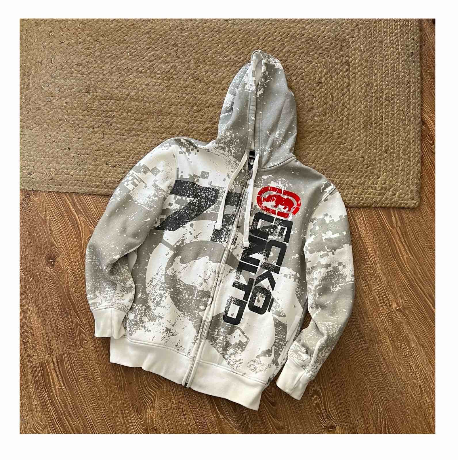 Vintage Ecko Unltd Zip Y2k Big Logo Sz M T-Shirts, Hoodie, Sweatshirt