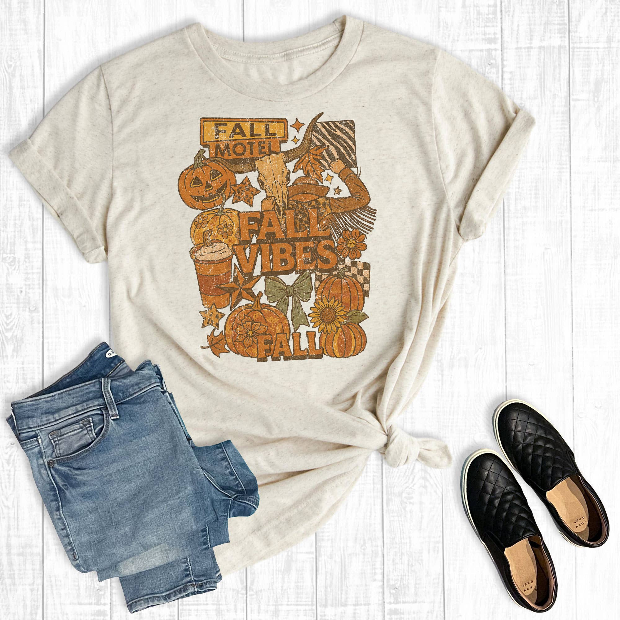 Western Retro Fall Vibes Graphic Tee Hoodie, Sweatshirt | PodTeesHub.com
