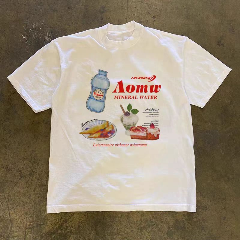 Vintage White Casual Retro Soft Drink Cake Print T Shirt Hoodie, Sweatshirt | PodTeesHub.com