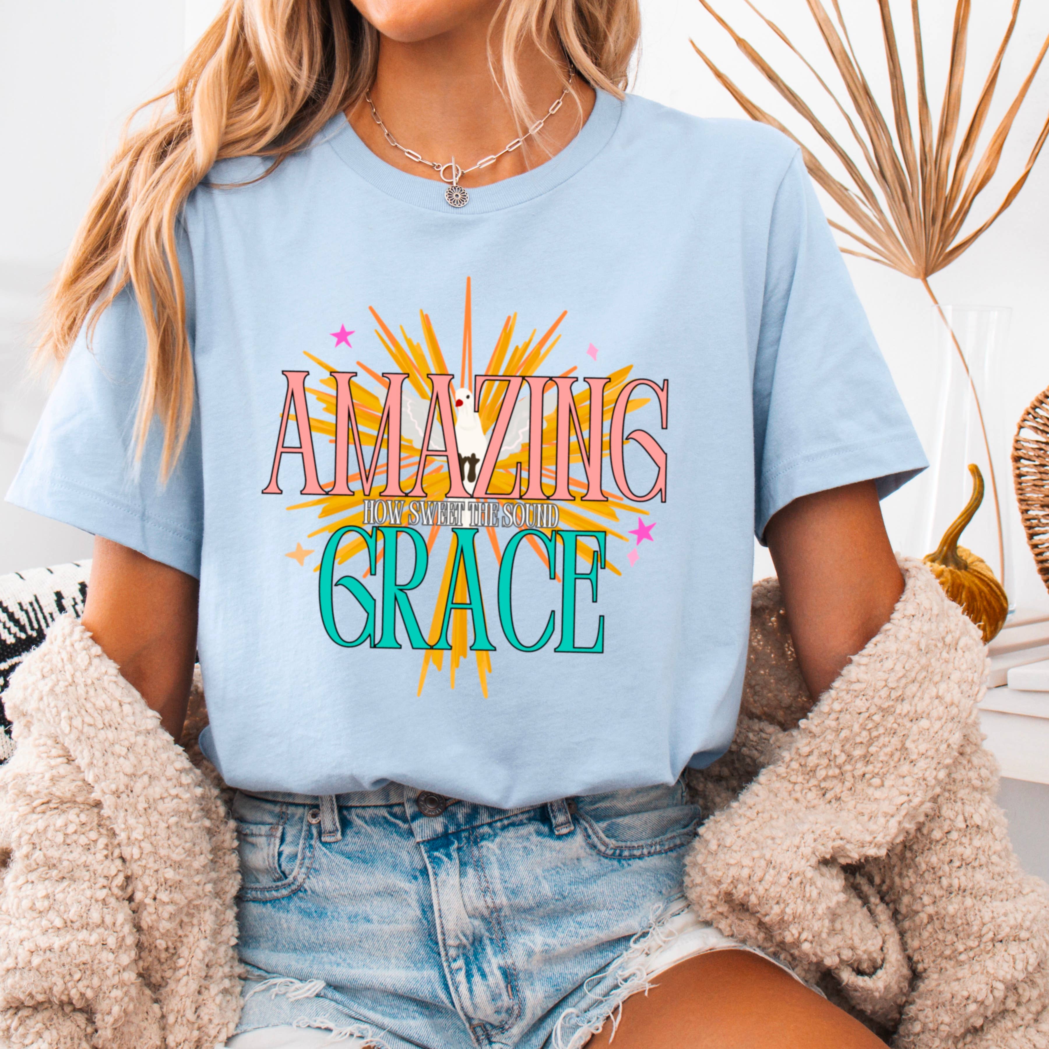 Amazing Grace Christian Graphic Tee | Gildan Hoodie, Sweatshirt | PodTeesHub.com