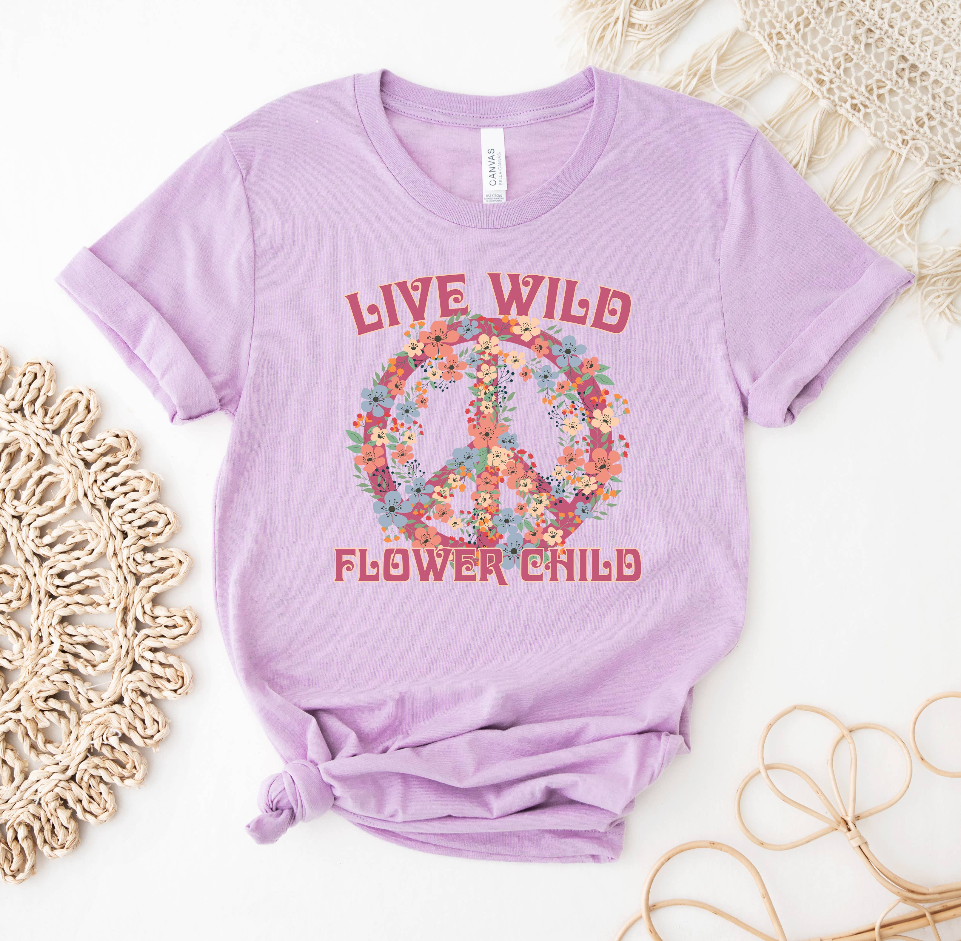 Live Wild Flower Child T-Shirt Hoodie, Sweatshirt | PodTeesHub.com