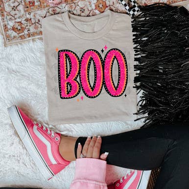 Boo Faux Glitter Sand Everyday Tee Hoodie, Sweatshirt | PodTeesHub.com