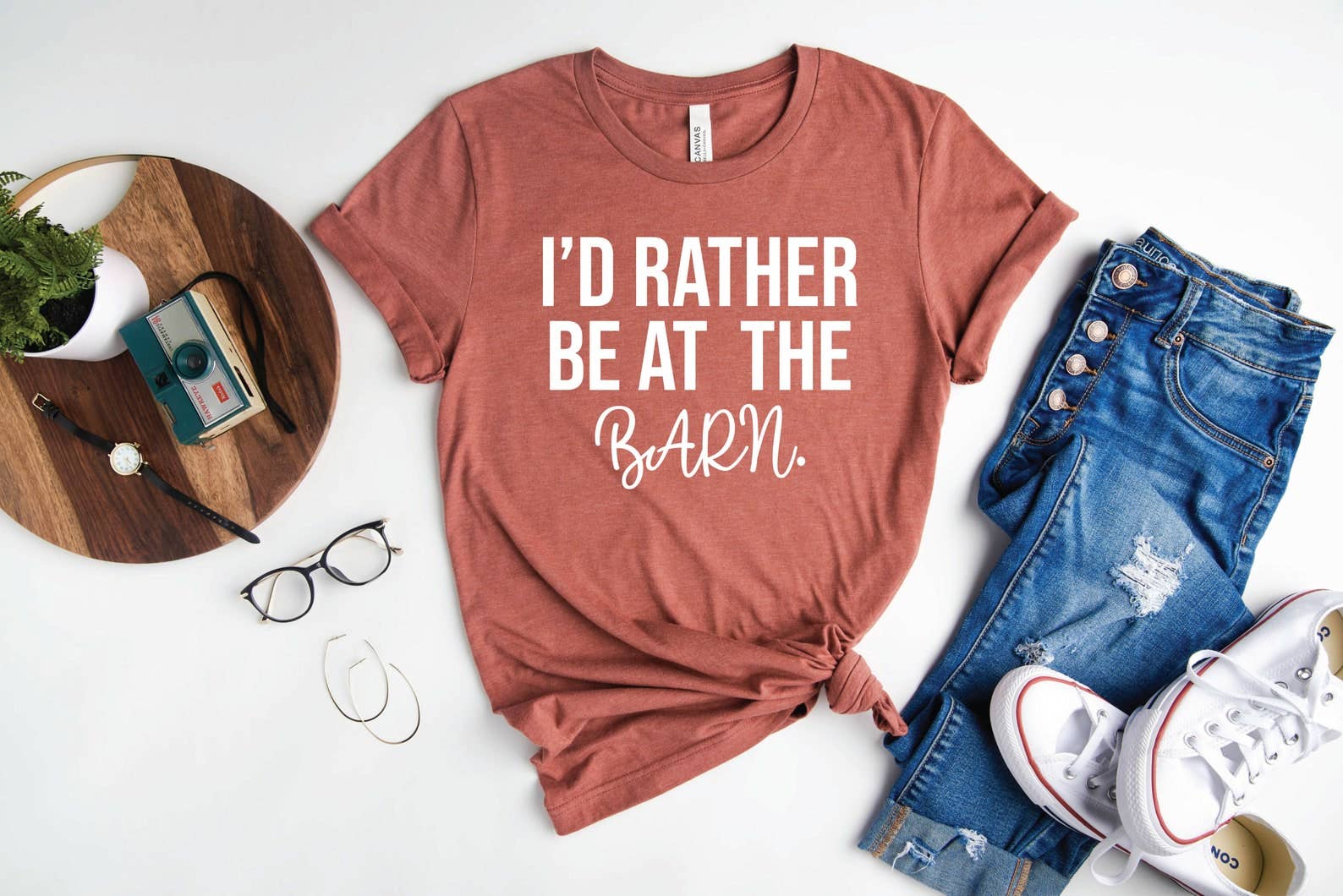 I'd Rather Be At the Barn T-Shirt Hoodie, Sweatshirt | PodTeesHub.com