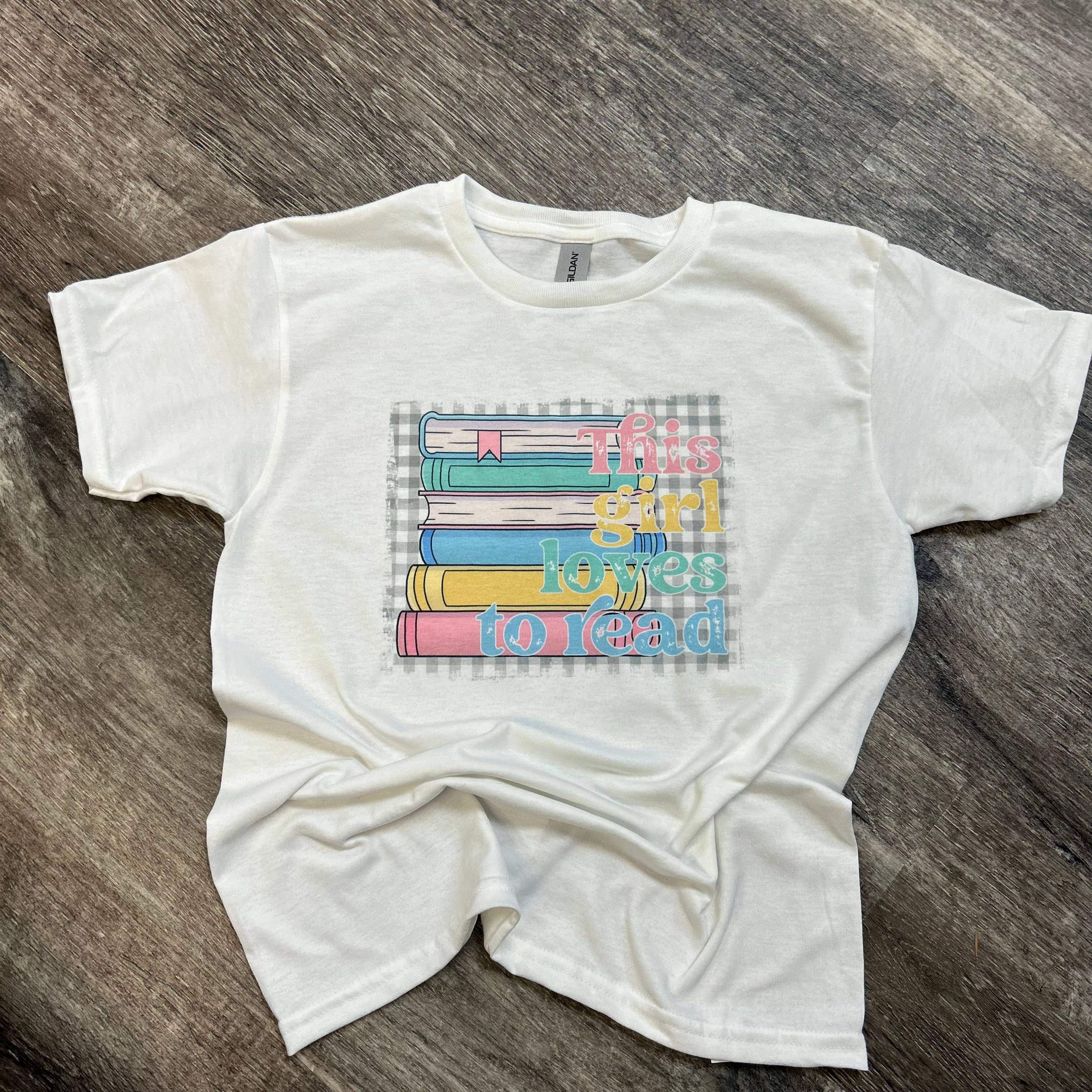 This Girl Loves To Read On White Tee Hoodie, Sweatshirt | PodTeesHub.com