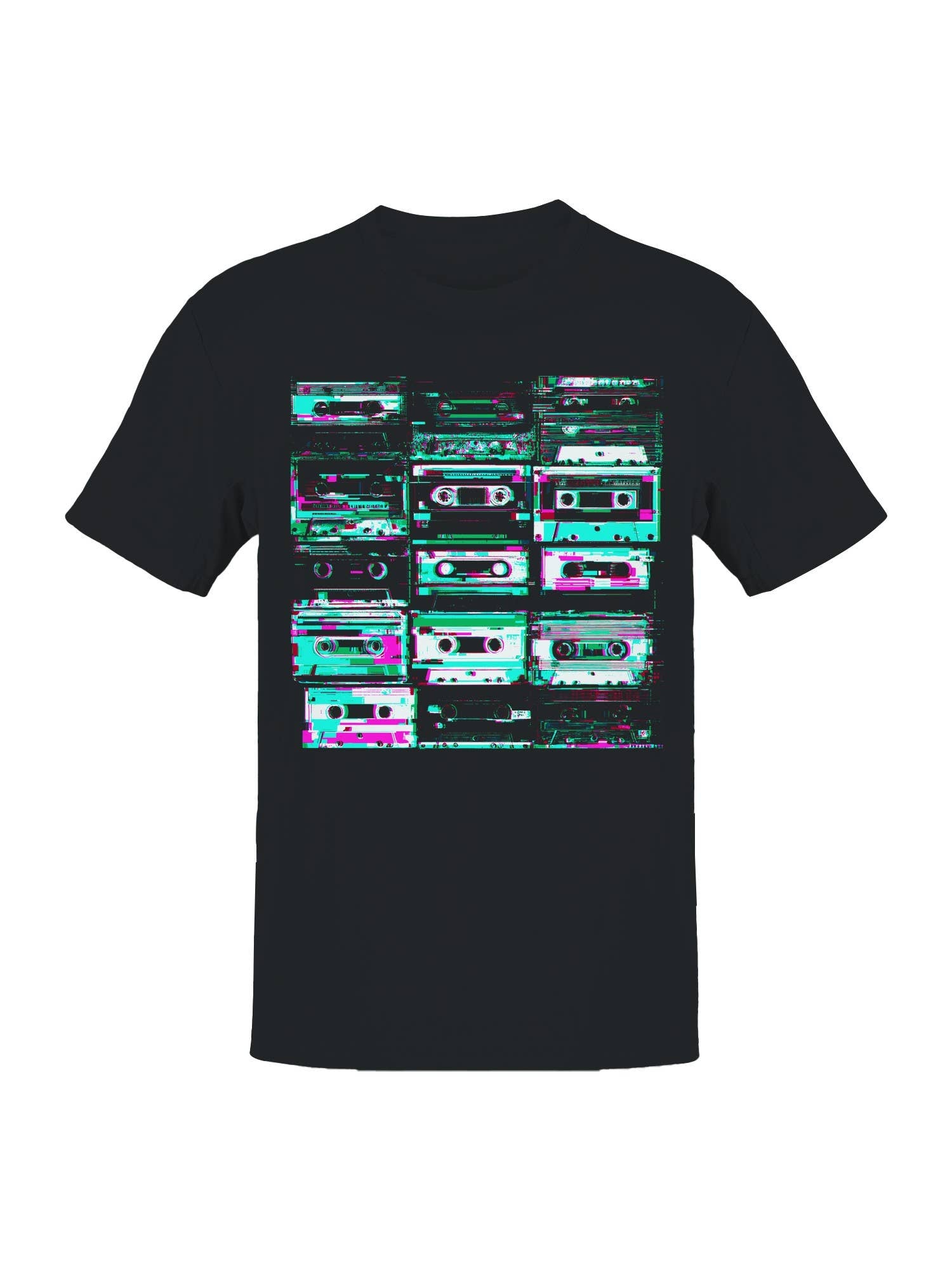 Retro Cassette Glitch Art Collection Men's T-Shirt Hoodie, Sweatshirt | PodTeesHub.com