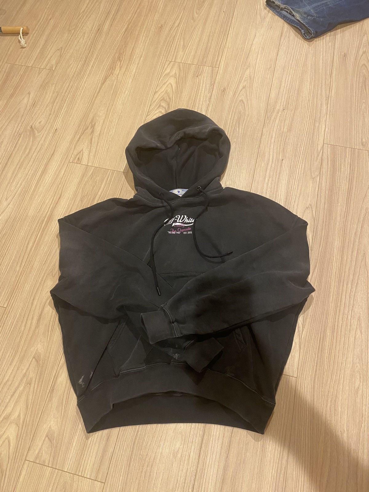 White Off White Exactly The Opposite Boxy Hoodie T-Shirts, Sweatshirt | PodTeesHub.com