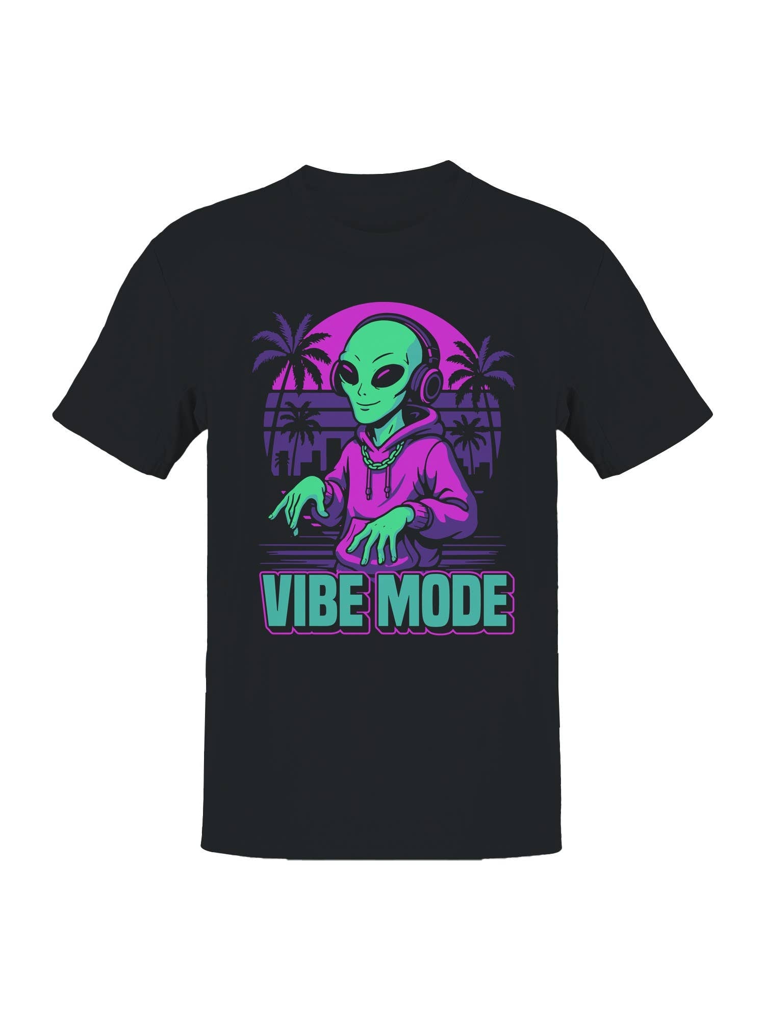 Alien Vibe Mode: Cosmic Groove Men's T-Shirt Hoodie, Sweatshirt | PodTeesHub.com