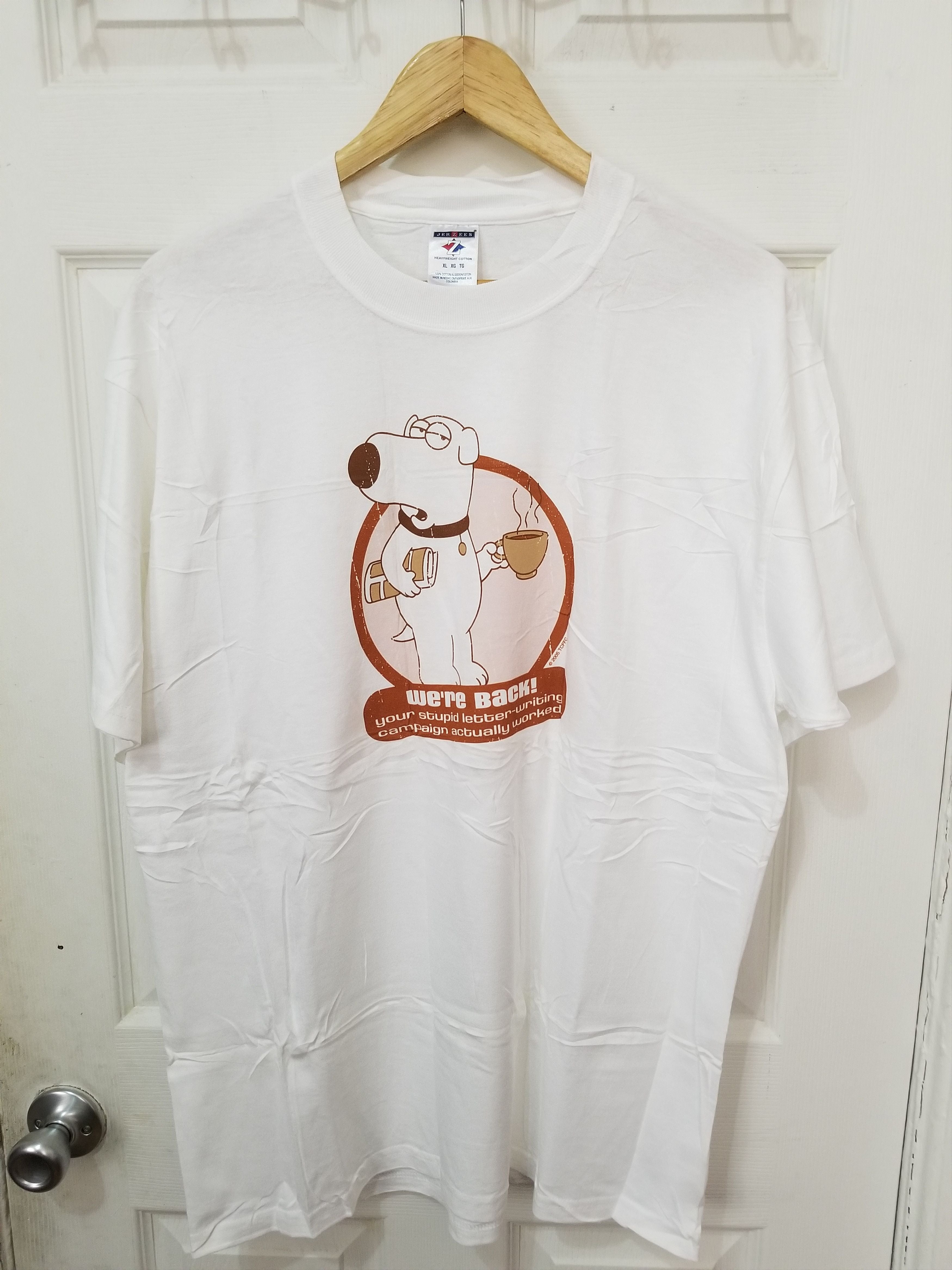 Vintage Vtg Y2k 2005 Family Guy Brian Griffin We Re Back Promo Tee Hoodie, Sweatshirt | PodTeesHub.com