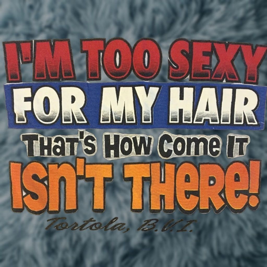 Vintage 90s Im Too Sexy For My Hair Faded Shirt S Funny Saying Bald Joke Beer Grunge T Shirt Hoodie, Sweatshirt