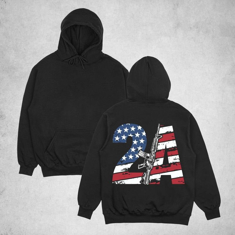 2A Vintage Flag Hoodie shirt, Classic Cotton Fabric Menswear, Women's Clothing, Sweatshirt Color, Unisex Hoodie