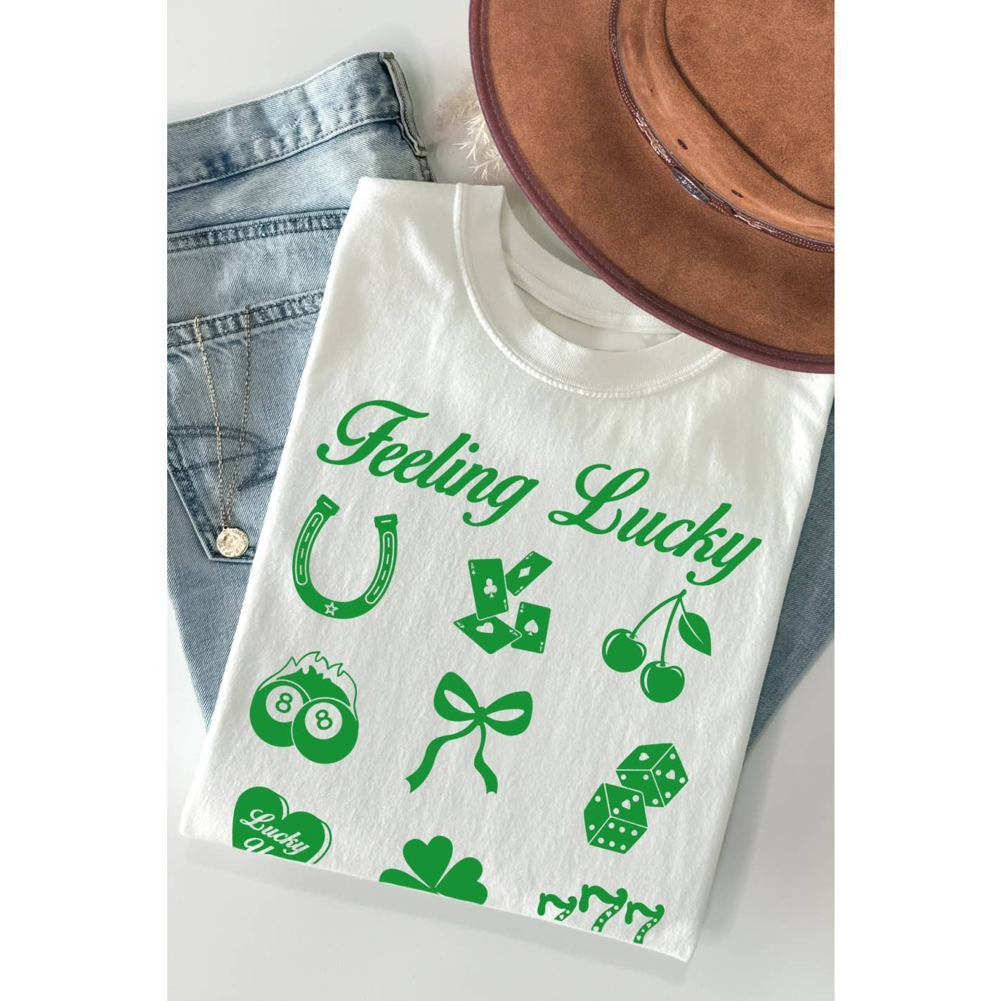 Feeling Lucky Short Sleeve T Shirt Hoodie, Sweatshirt | PodTeesHub.com