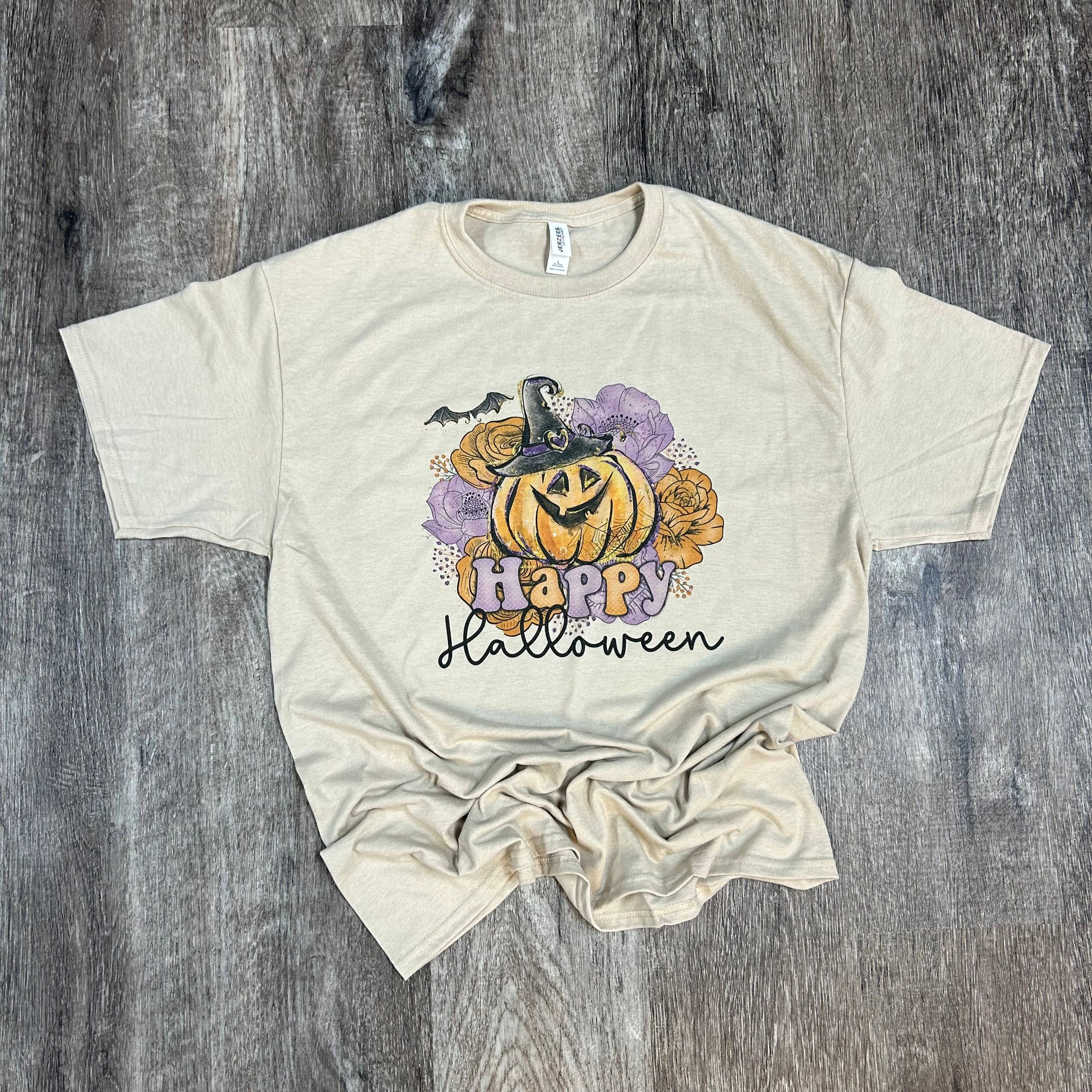 Happy Halloween On Sand Tee Hoodie, Sweatshirt | PodTeesHub.com