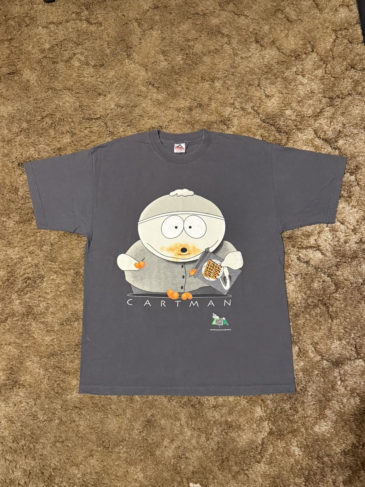 Vintage 1998 South Park Cartman Cheesy Poofs T Shirt Grey Xlarge Hoodie, Sweatshirt | PodTeesHub.com