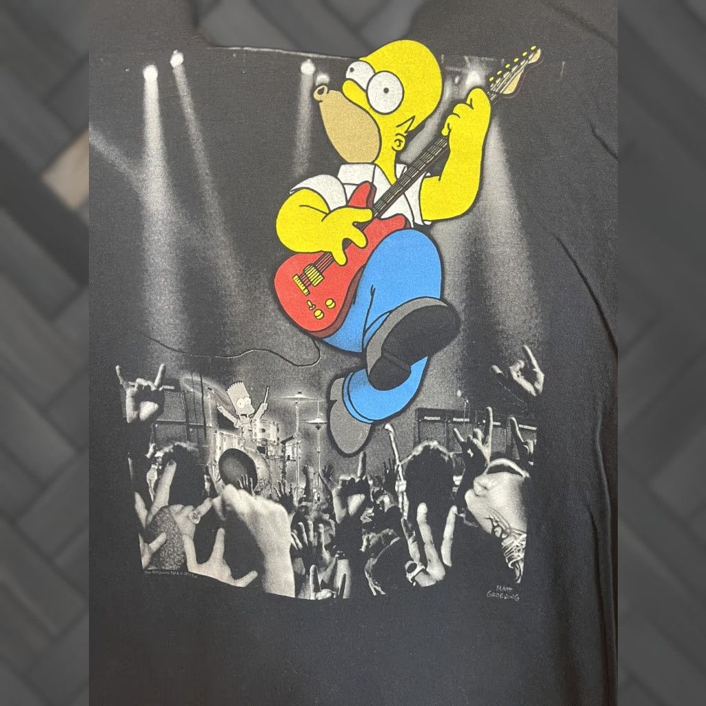 Vintage The Simpsons Homer Guitar Concert Shirt M Men Black Hoodie, Sweatshirt | PodTeesHub.com
