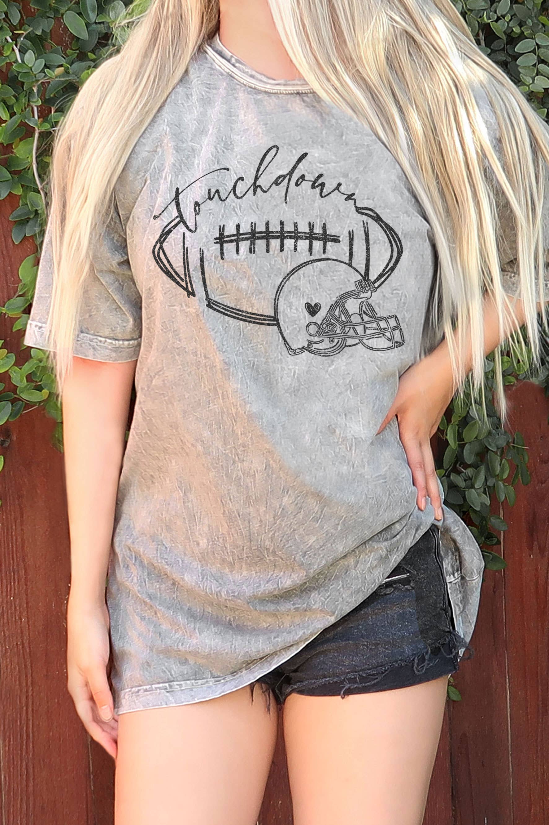 Touchdown Helmet Oversize Mineral Graphic Tshirt Hoodie, Sweatshirt | PodTeesHub.com