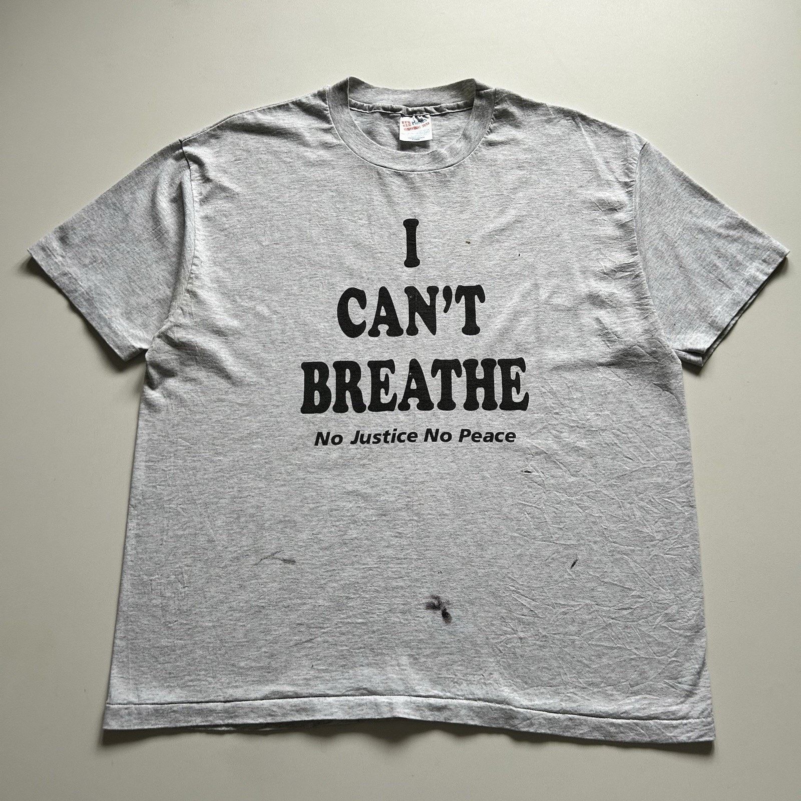 Hanes × Vintagexlvintage I Cant Breathe T Shirt Xl Hanes No Justice No Peace Hoodie, Sweatshirt | PodTeesHub.com