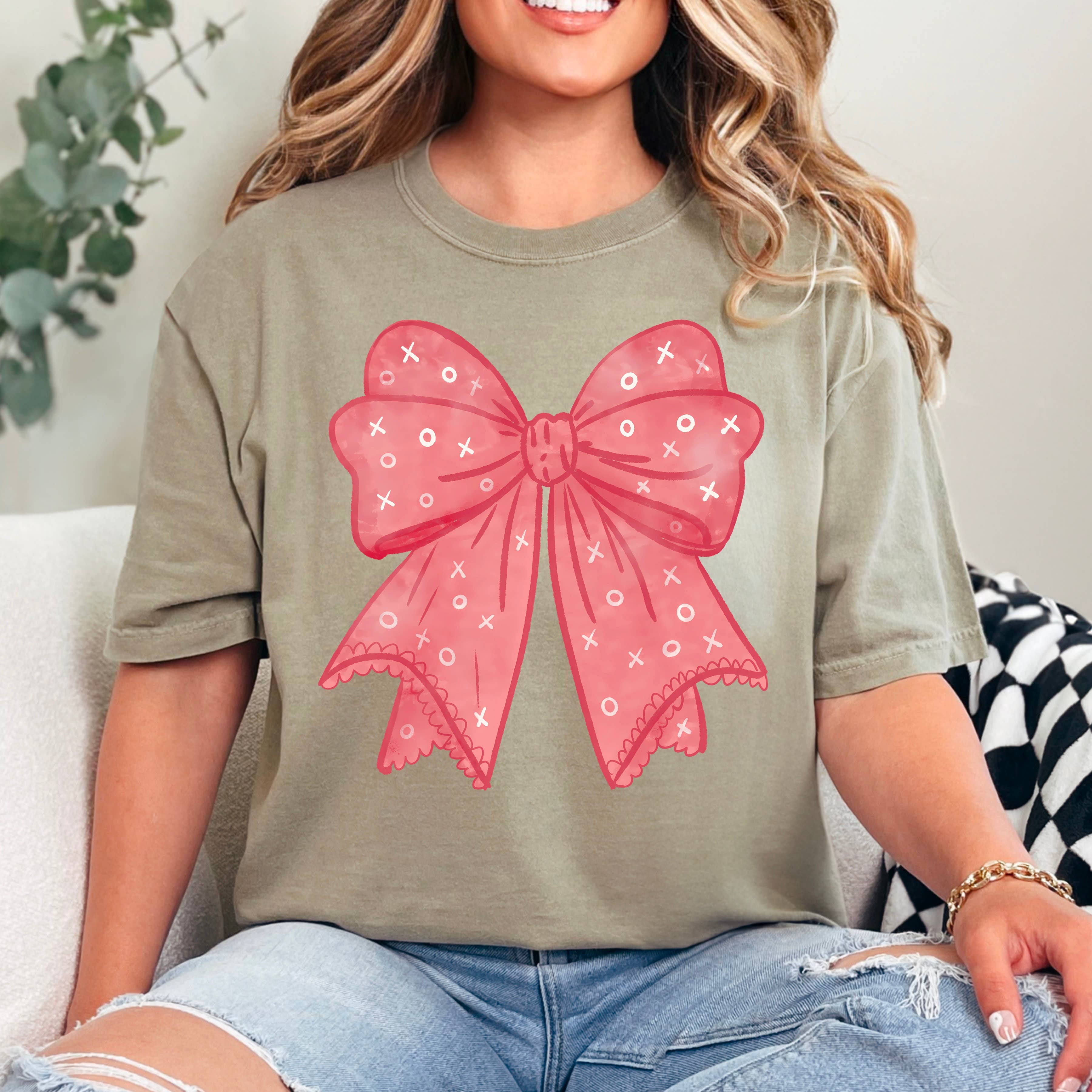 Xoxo Coquette Bow Graphic Tee | Comfort Colors Hoodie, Sweatshirt | PodTeesHub.com