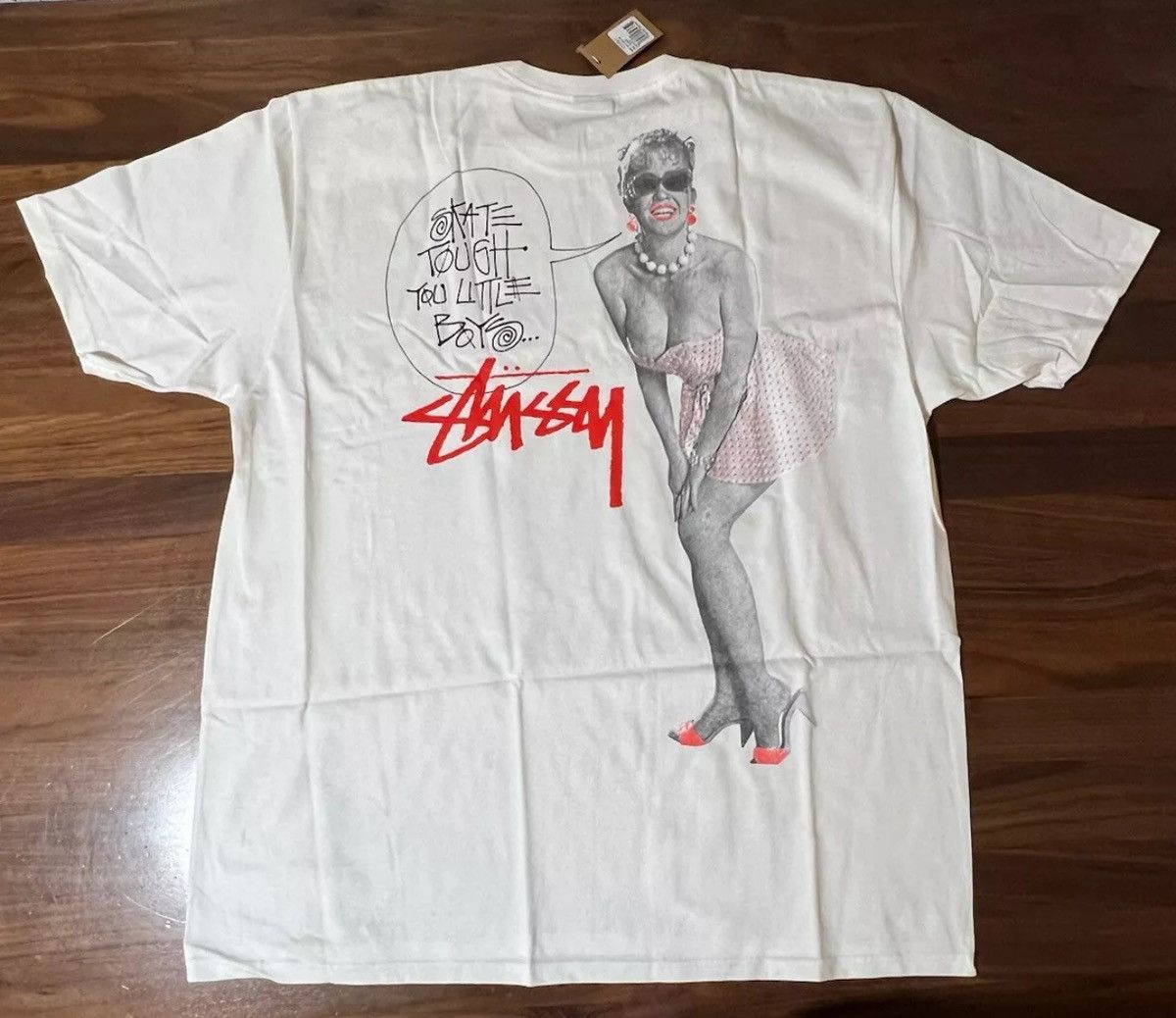 Stussy 2023 Skate Tough Tee White Cotton T Shirt Size Xl Hoodie, Sweatshirt | PodTeesHub.com