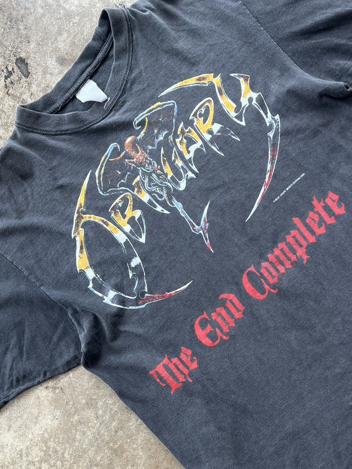 Band Tees Vintage 1992 Obituary End Complete European Tour Tee Large Hoodie, Sweatshirt | PodTeesHub.com