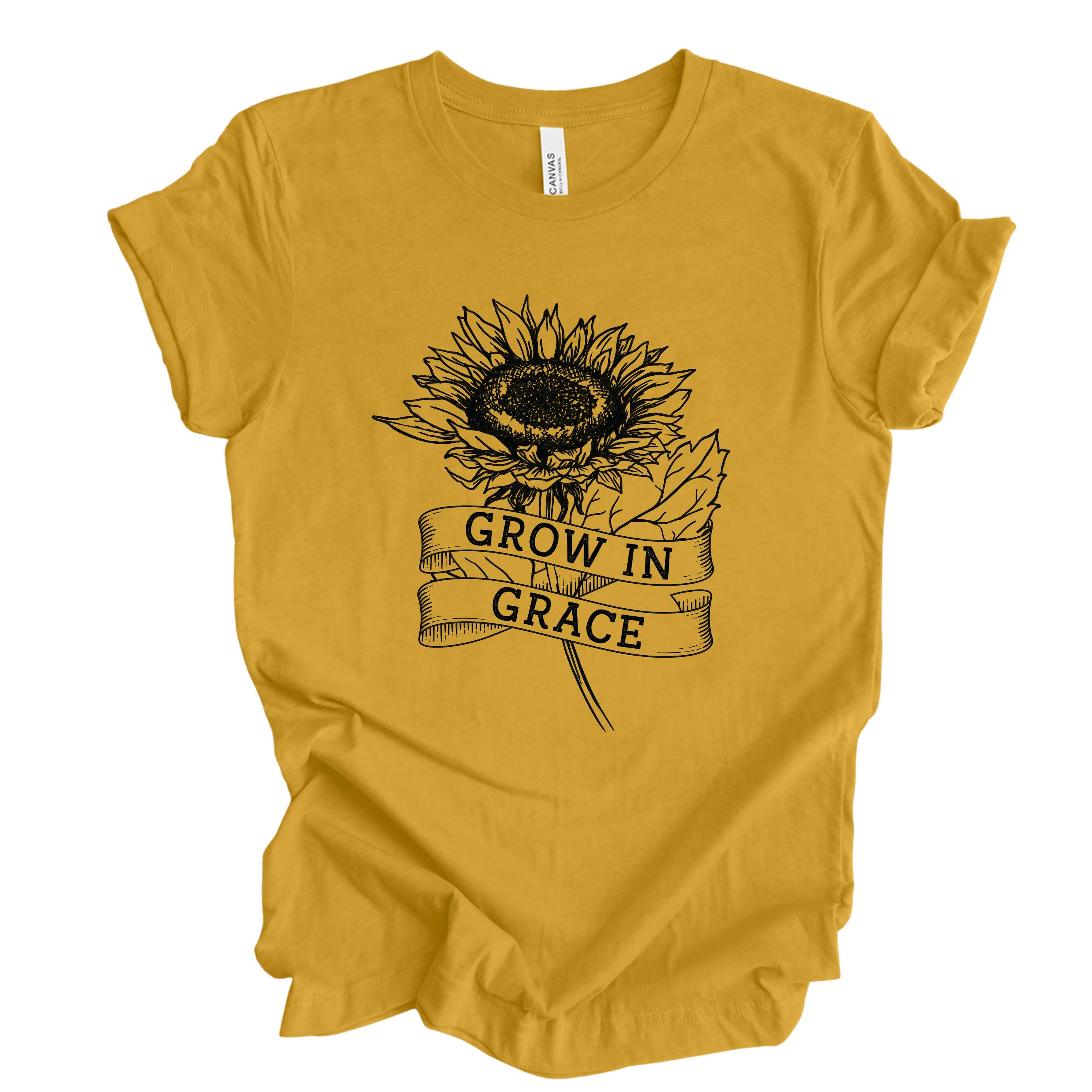 Grow in Grace Sunflower Tee Hoodie, Sweatshirt | PodTeesHub.com