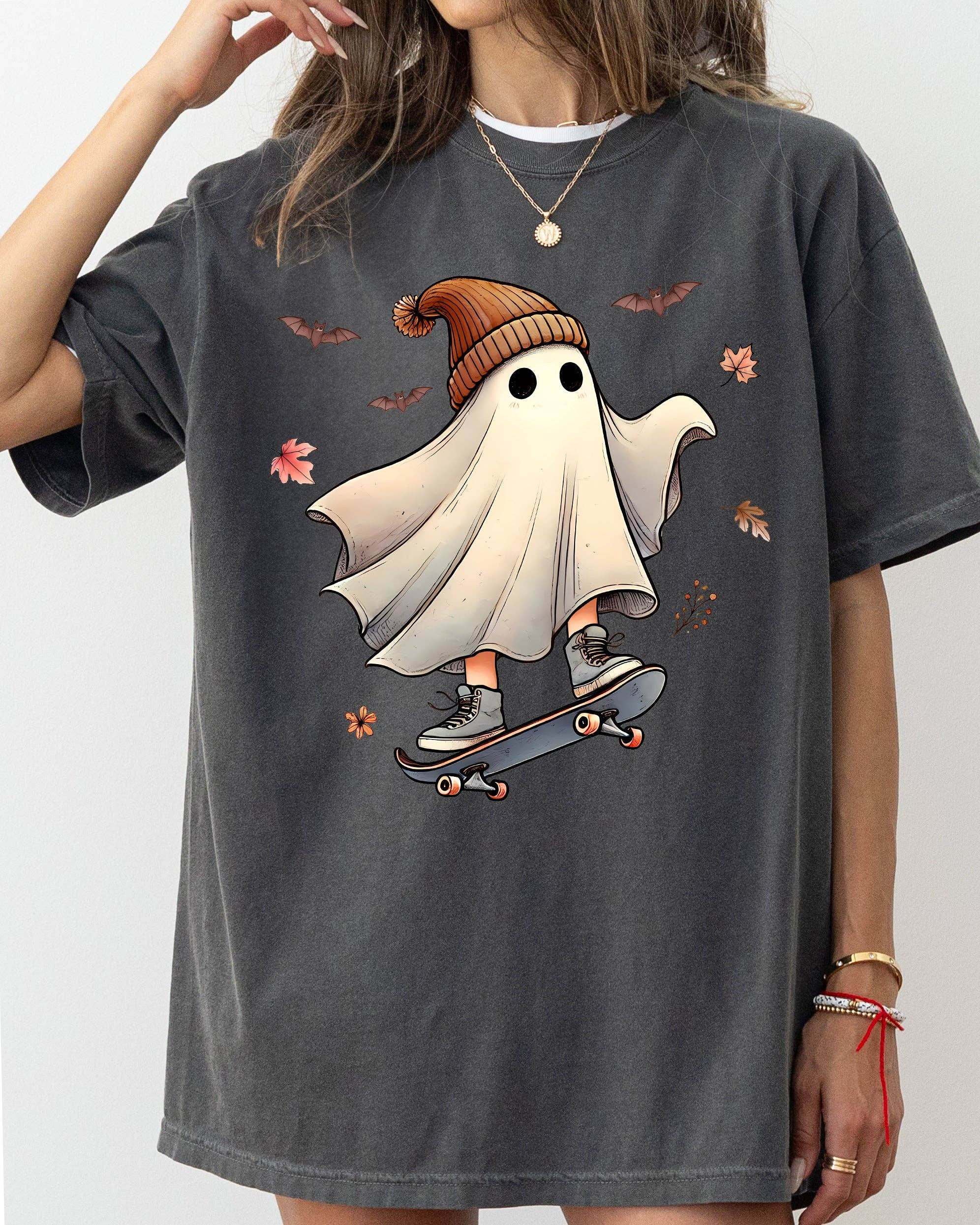 Skater Ghost, Pumpkin, Skeleton, Vintage, Halloween Tshirt Hoodie, Sweatshirt | PodTeesHub.com