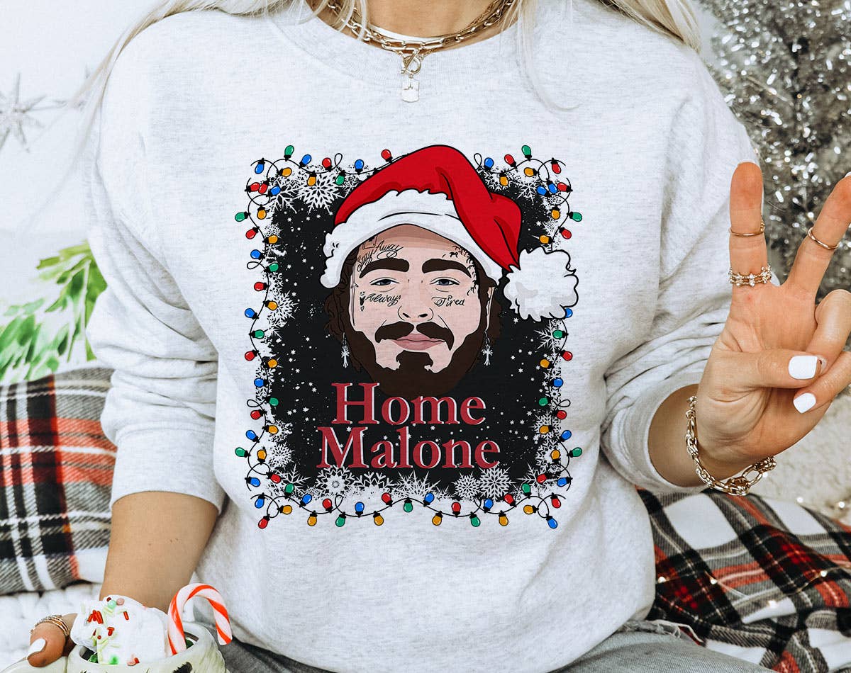 Home Malone - Funny Christmas Movie Parody Sweatshirt T-Shirts, Hoodie | PodTeesHub.com