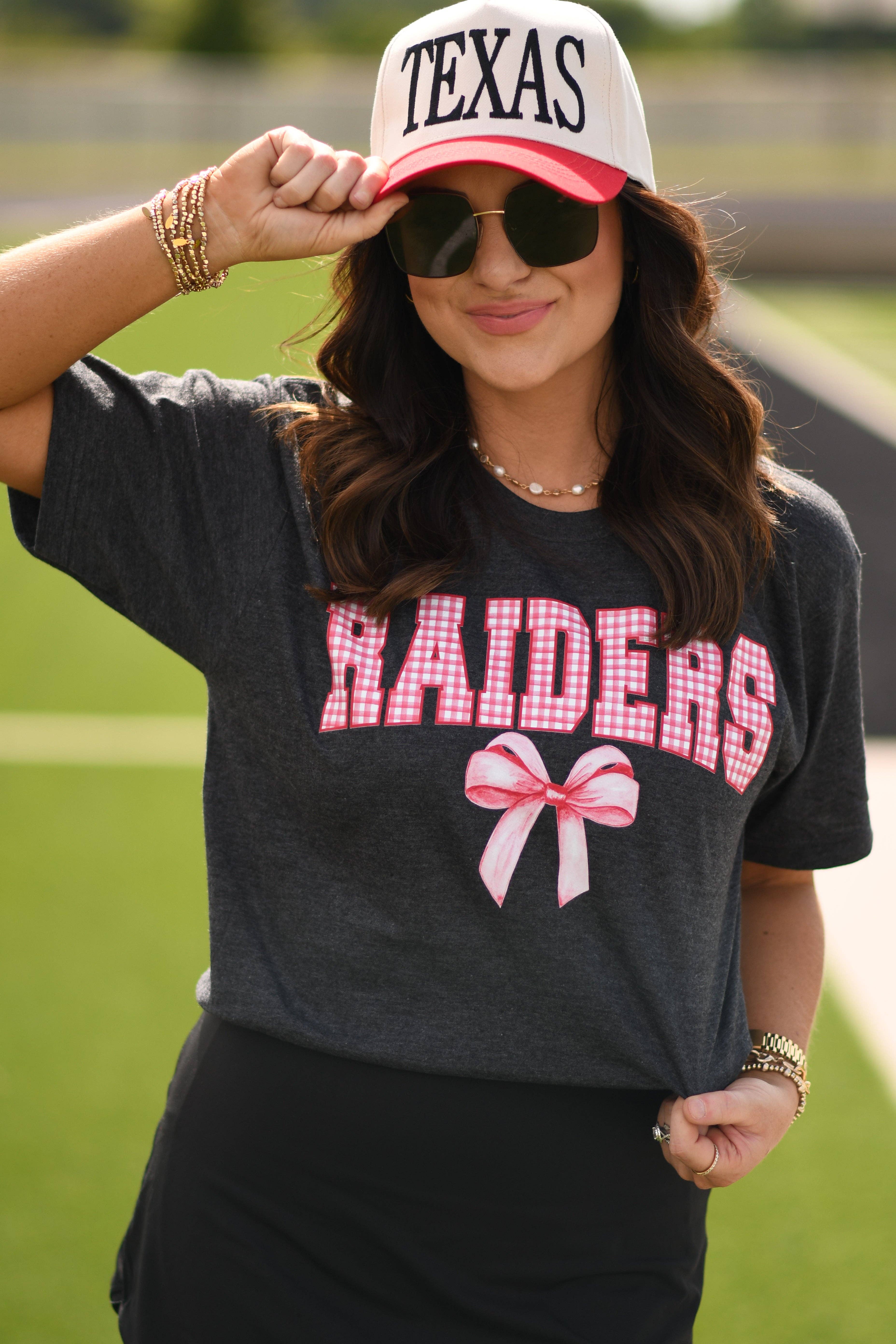 Raiders Gingham Bow Tee Hoodie, Sweatshirt | PodTeesHub.com