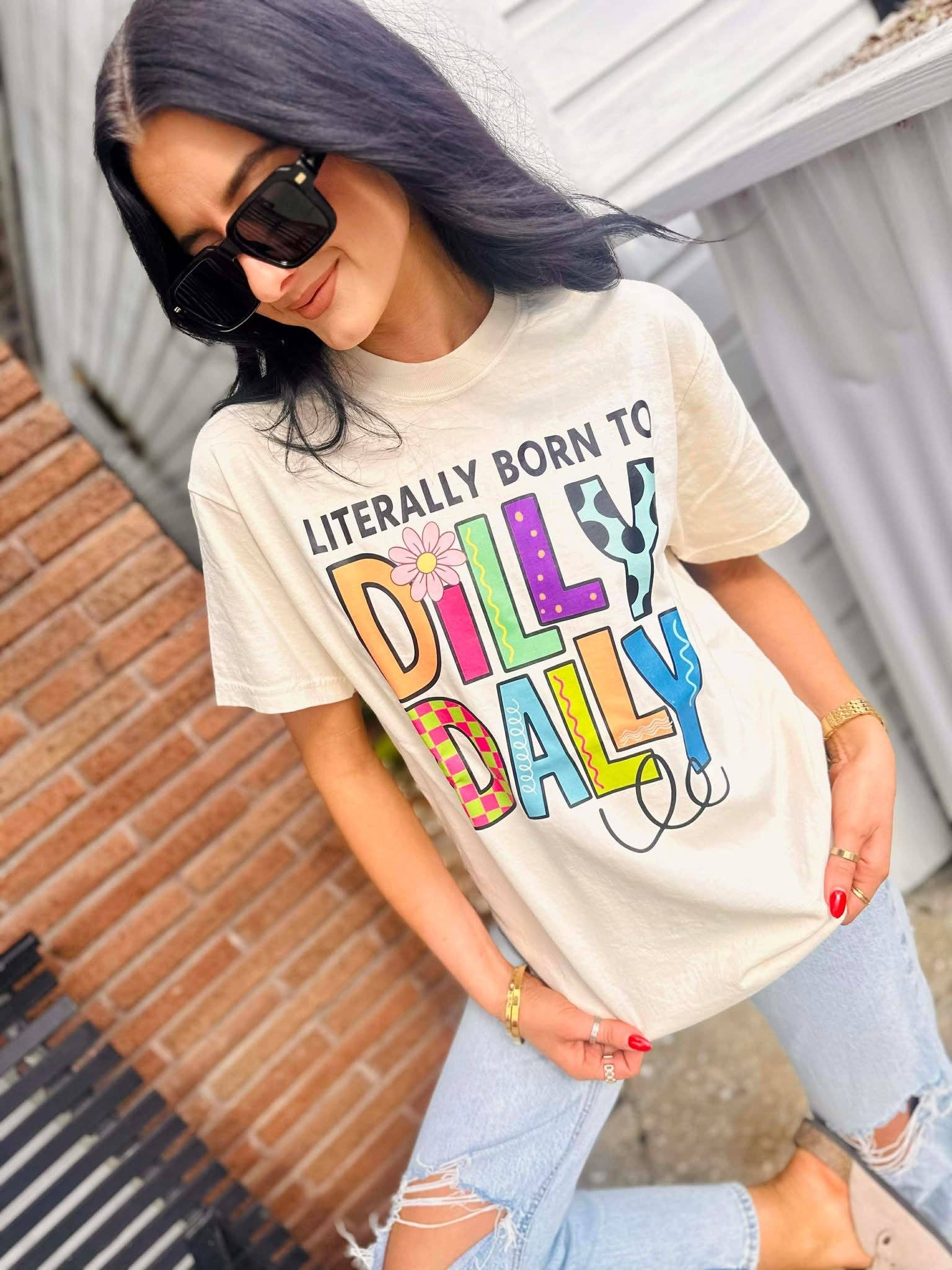 Literally Born To Dilly Dally Dtf Tee Hoodie, Sweatshirt | PodTeesHub.com