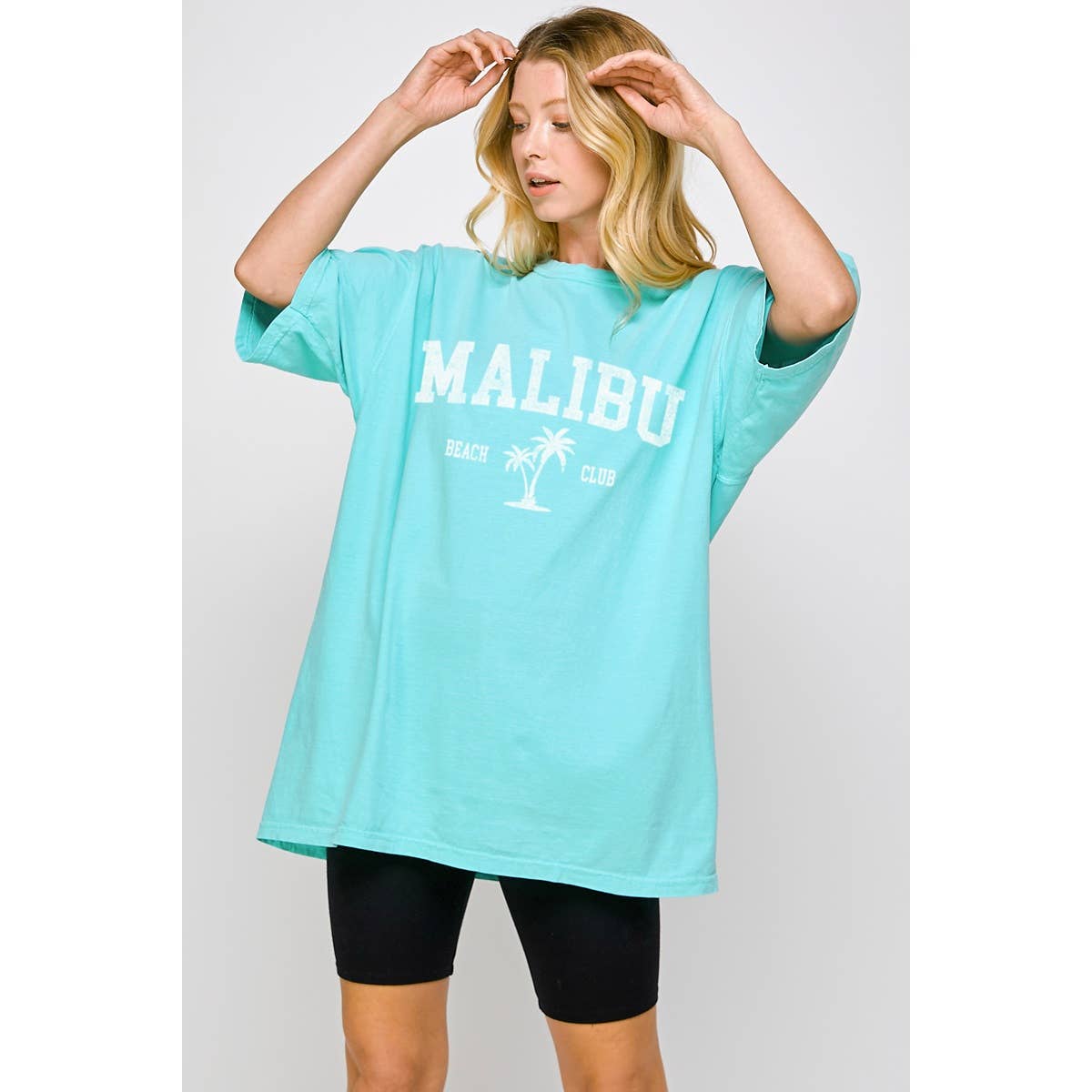 Malibu Beach Club  Graphic Oversized Tee Hoodie, Sweatshirt | PodTeesHub.com