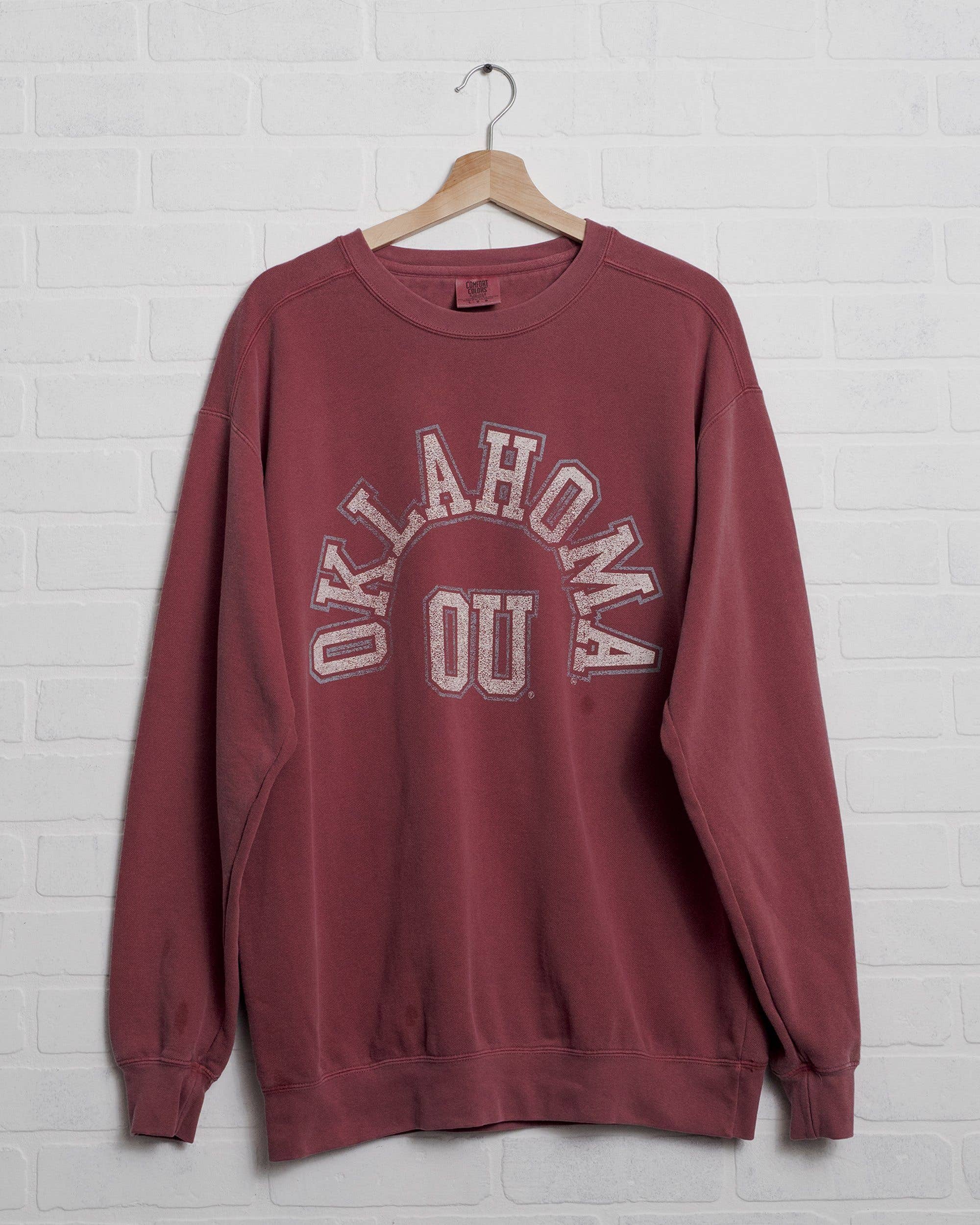 Ou Sooners Mega Arch Crimson Comfort Colors Sweatshirt T-Shirts, Hoodie | PodTeesHub.com
