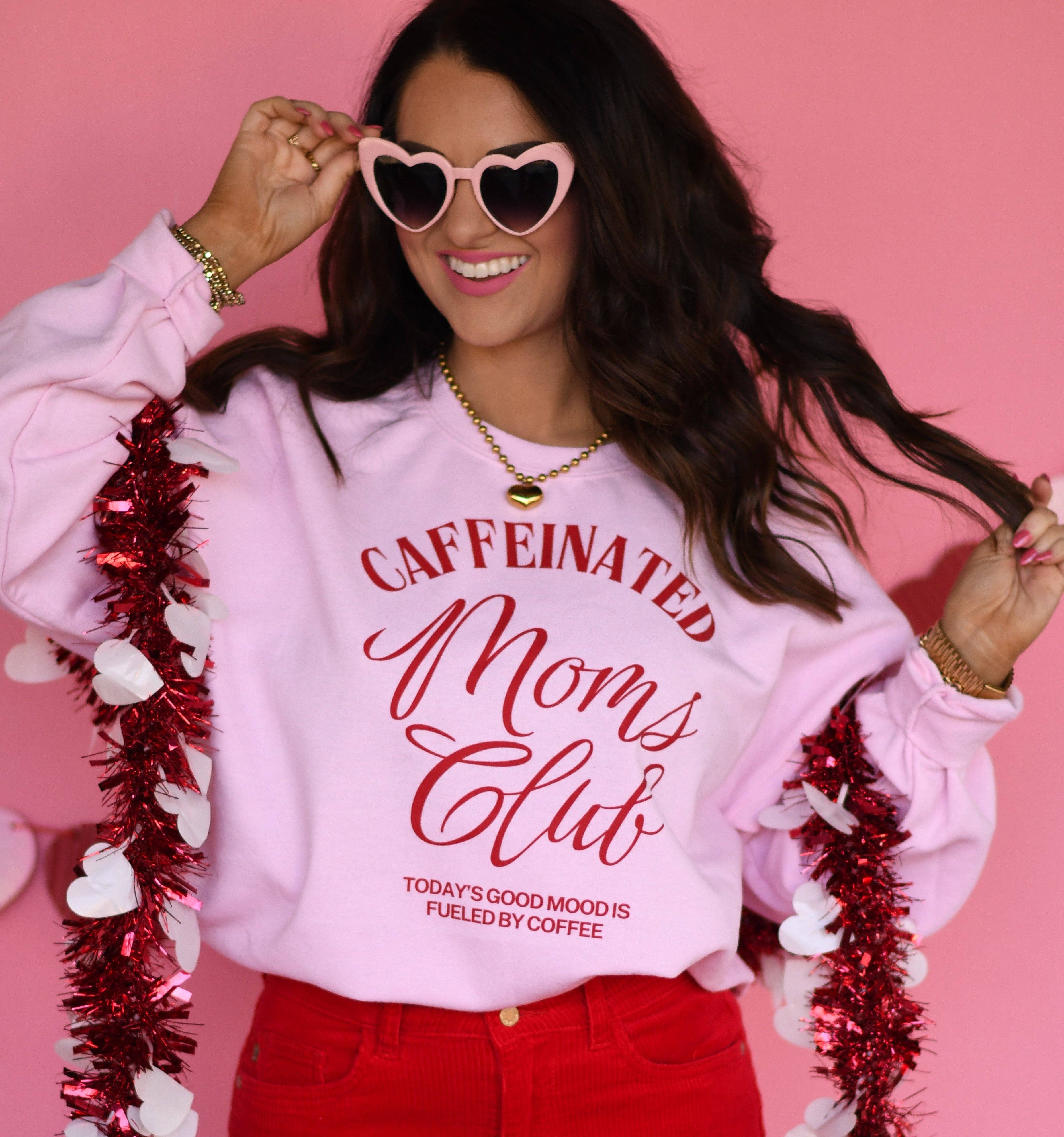 Caffeinated Moms Club Sweatshirt T-Shirts, Hoodie | PodTeesHub.com