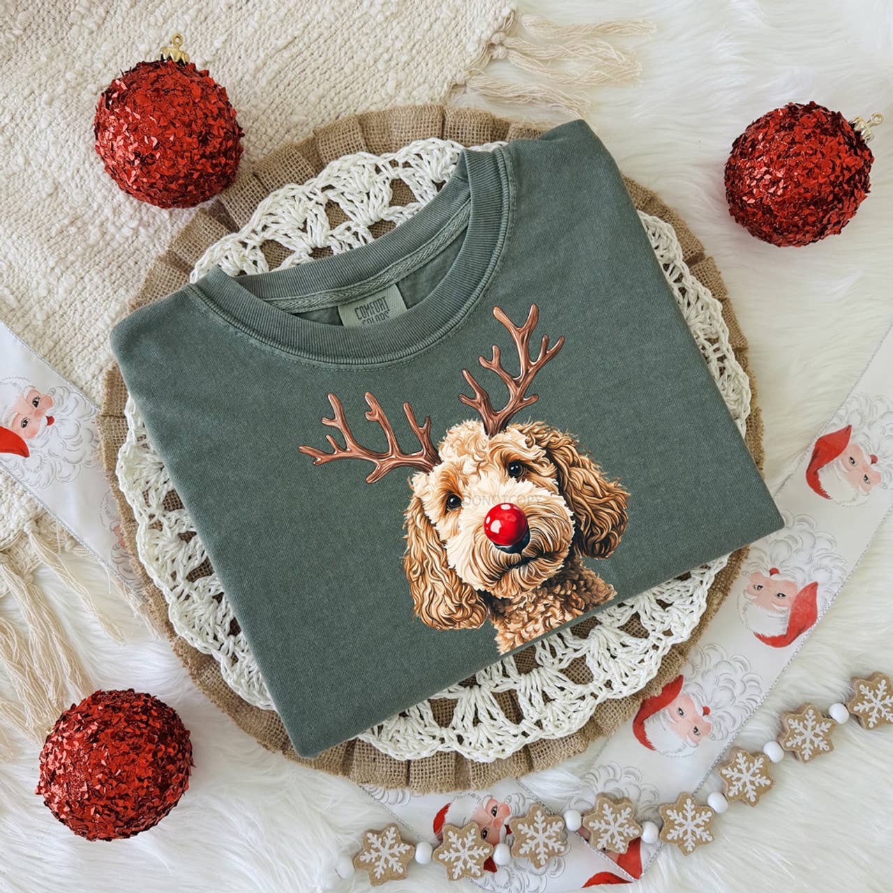 Reindeer Golden Doodle Tee Hoodie, Sweatshirt | PodTeesHub.com