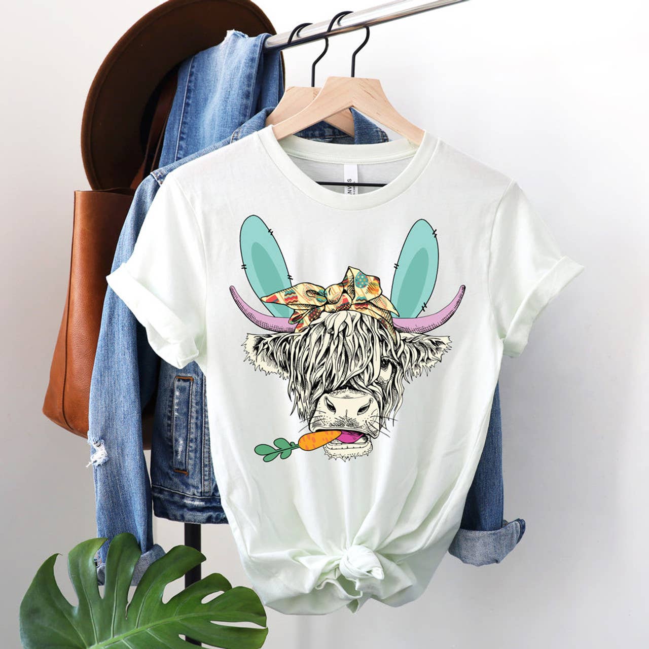 Easter Shaggy Cow Tee Hoodie, Sweatshirt | PodTeesHub.com