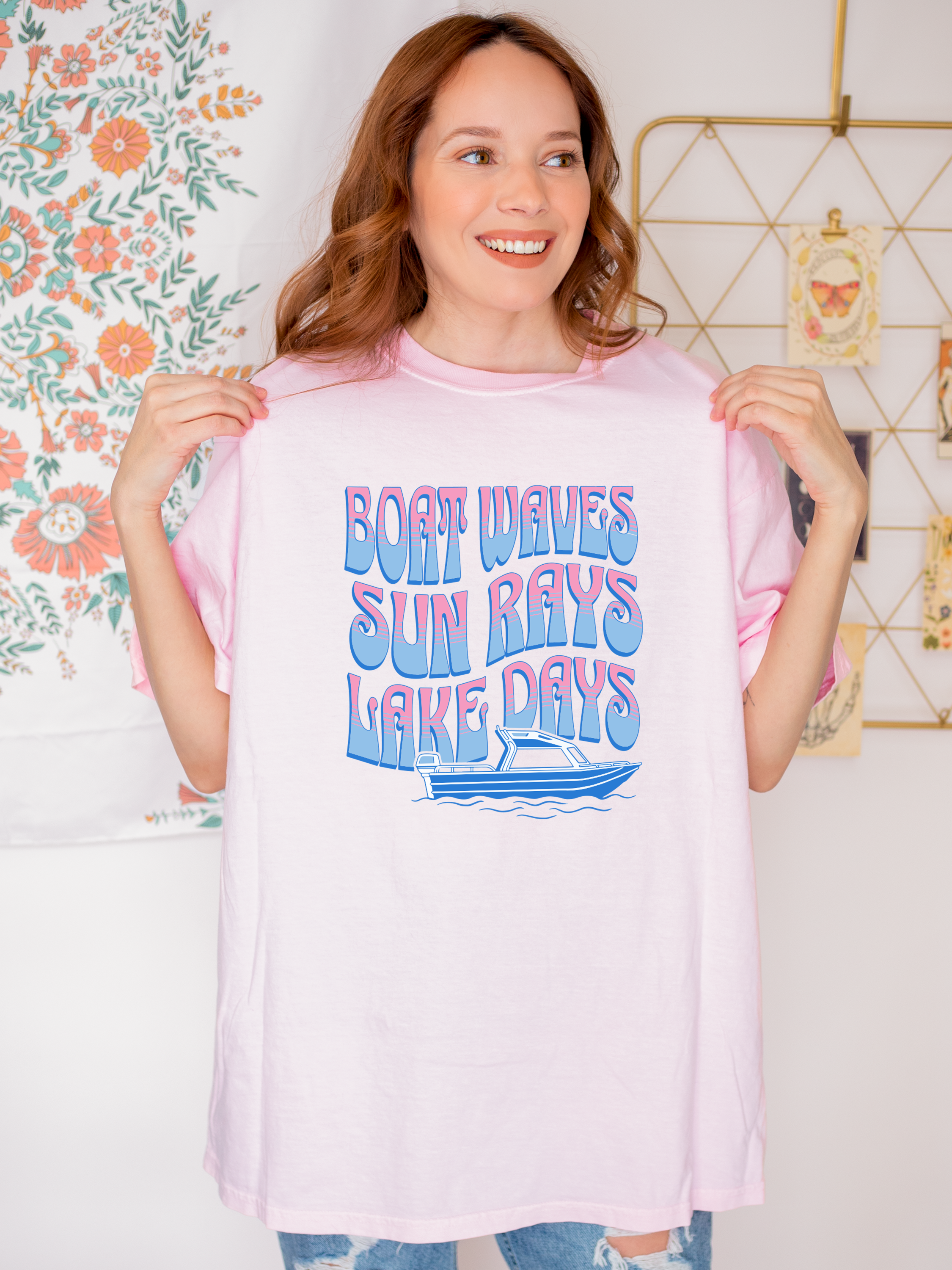 Boat Waves Sun Rays Lake Days, Summer Apparel, Lake Shirt Hoodie, Sweatshirt | PodTeesHub.com