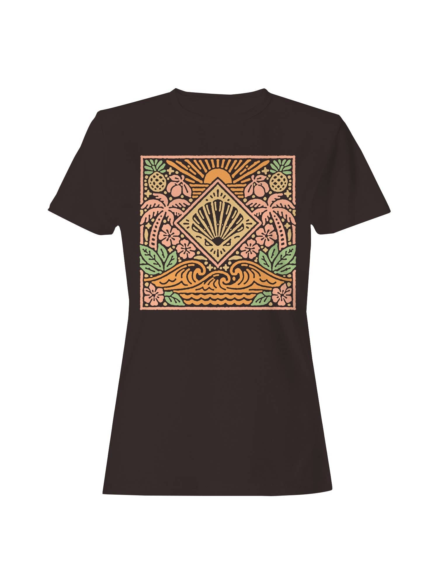 Tropical Beach Aloha Vibes Design Women's T-Shirt Hoodie, Sweatshirt | PodTeesHub.com