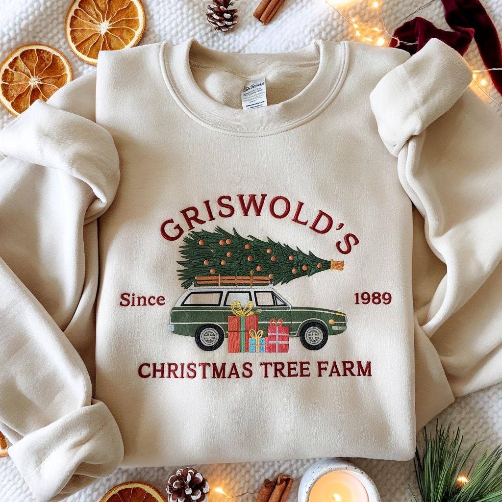 Embroidered Griswold Christmas Tree Farm Sweatshirt T-Shirts, Hoodie | PodTeesHub.com