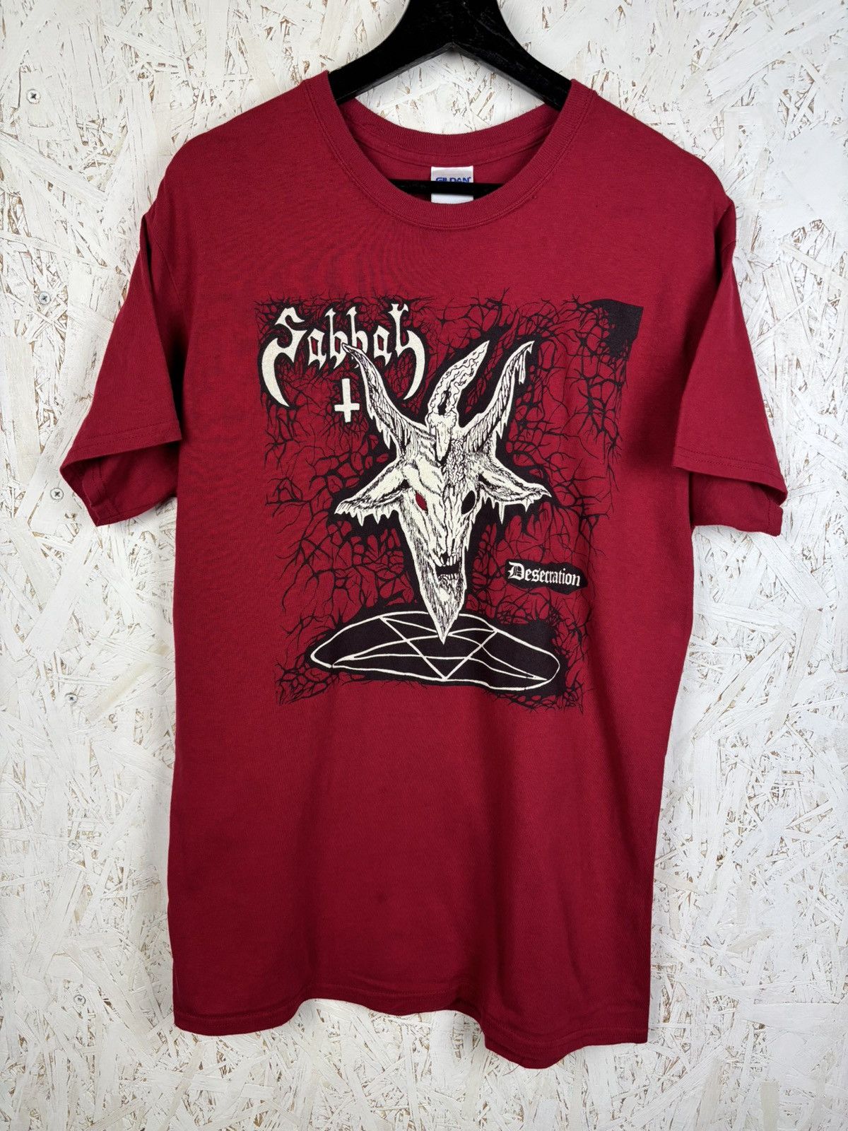 Band Tees 00s Sabbat Desecration Thrash Black Metal T Shirt Red Size M Hoodie, Sweatshirt | PodTeesHub.com
